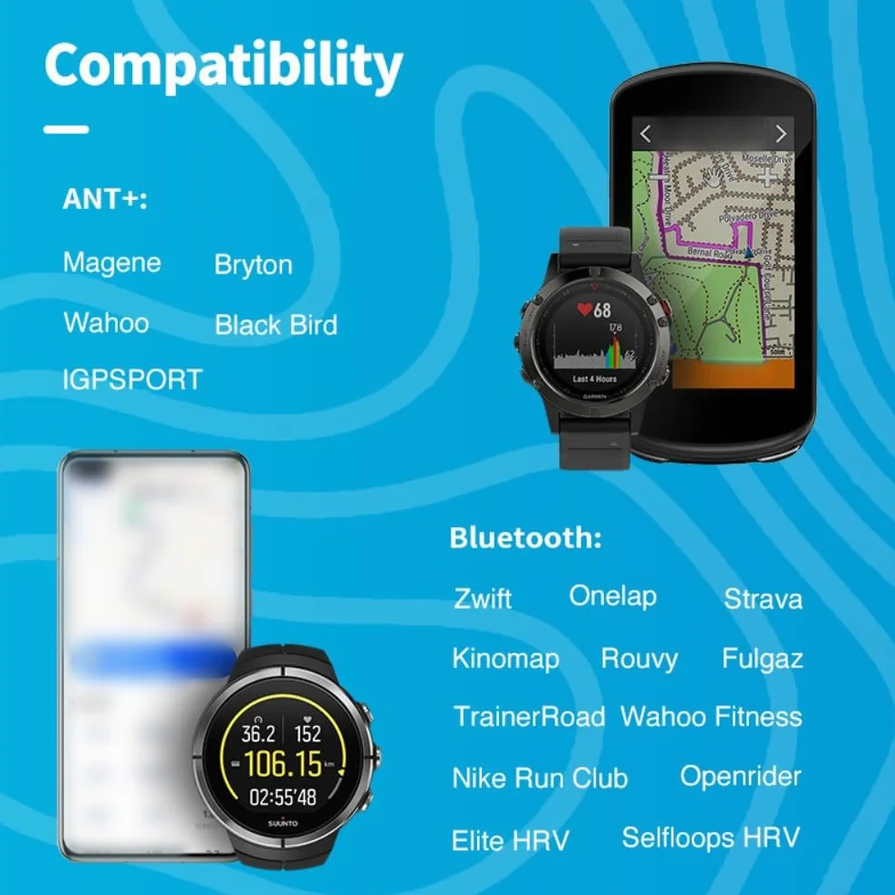 Honseadek HS500 Monitor de Frecuencia Cardíaca con Sensor de Correa para el Pecho, IP67 Resistente al Agua para Ciclismo, Correr, Fitness