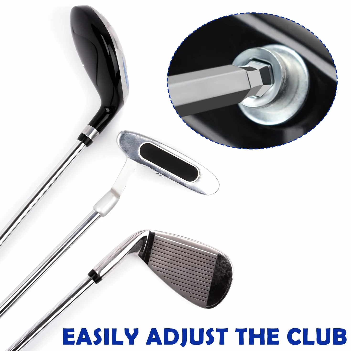 Llave de Golf Ajustable, Herramienta de Golf de Acero Inoxidable con Mango de Plástico