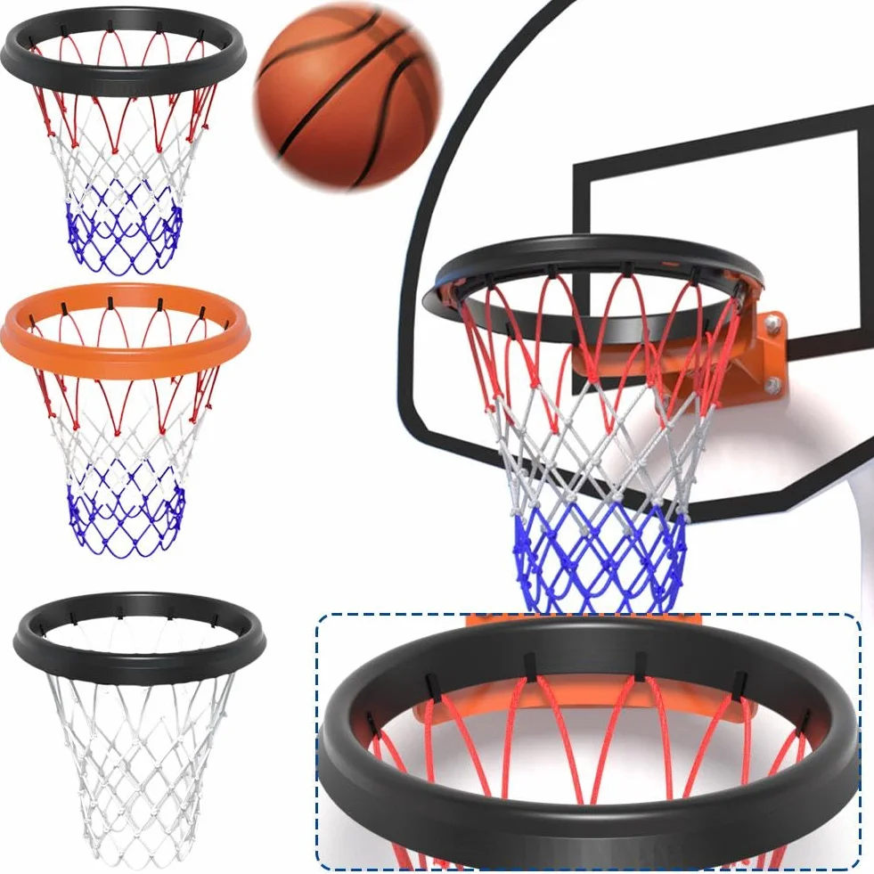 Red de baloncesto portátil desmontable de repuesto para aros sin borde ligera interiores exteriores