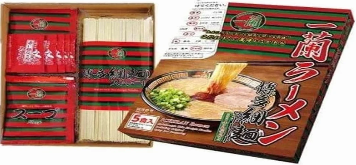 Ichiran Ramen Hakata-Style Fideos rectos finos Sopa Tonkotsu salsa seca especial roja - 5 comidas