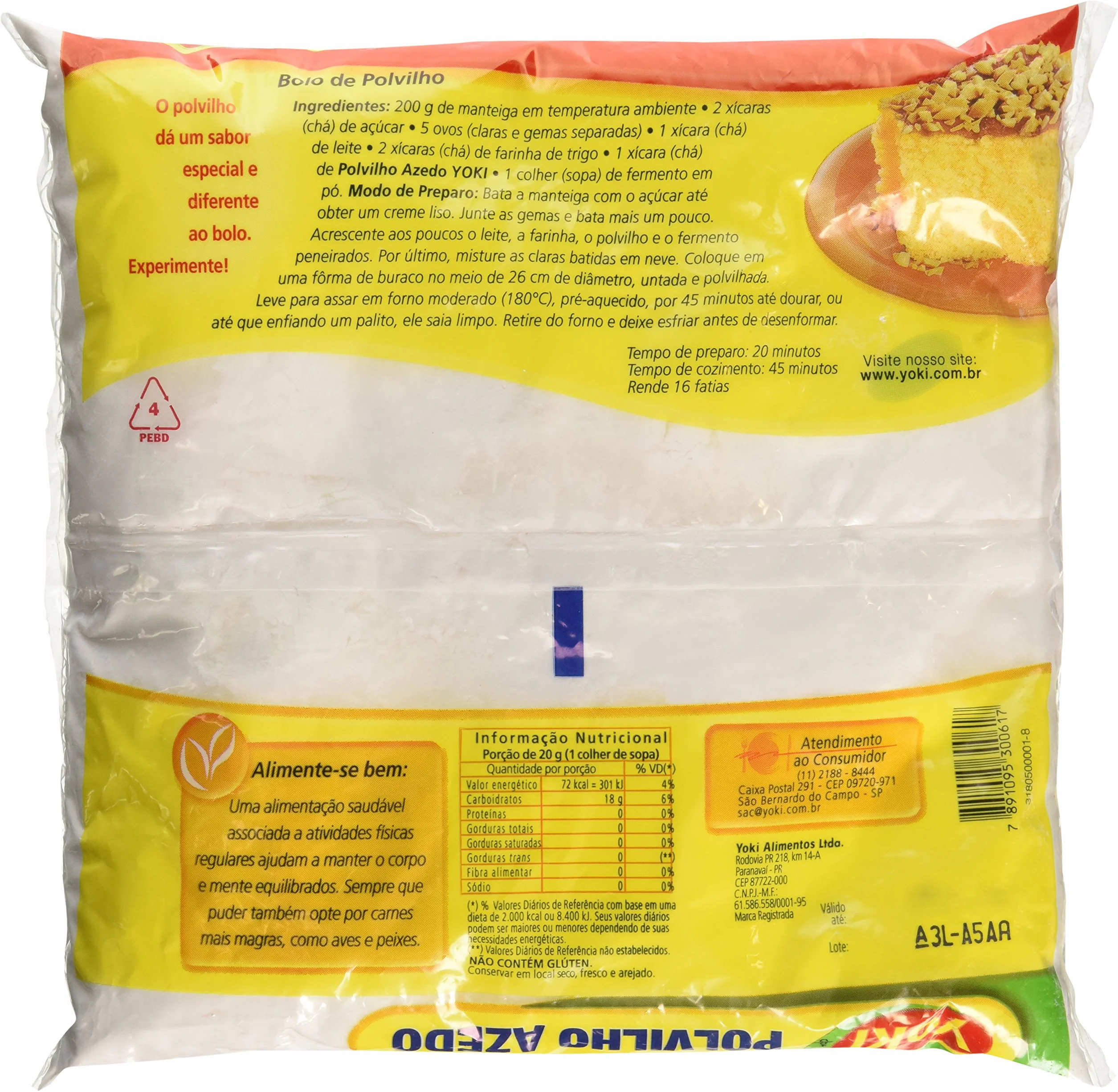Sour Starch - Polvilho Azedo - Yoki - 17.6 (oz 500g) - GLUTEN FREE