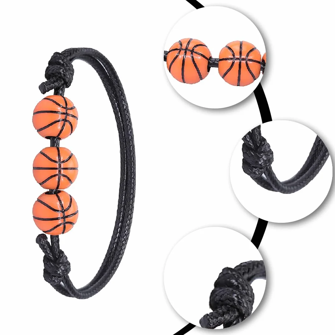 Pulsera de Baloncesto Trenzada Ajustable 15 Piezas para Adolescentes Adultos Hombres Mujeres