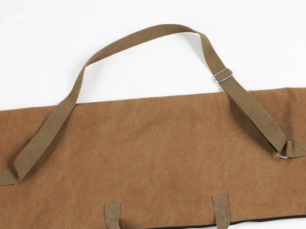 Bolsa de Pesca de Lona para Caña de Pescar, Correa de Hombro Ajustable, Portátil de Alta Capacidad 140x30cm Amarillo