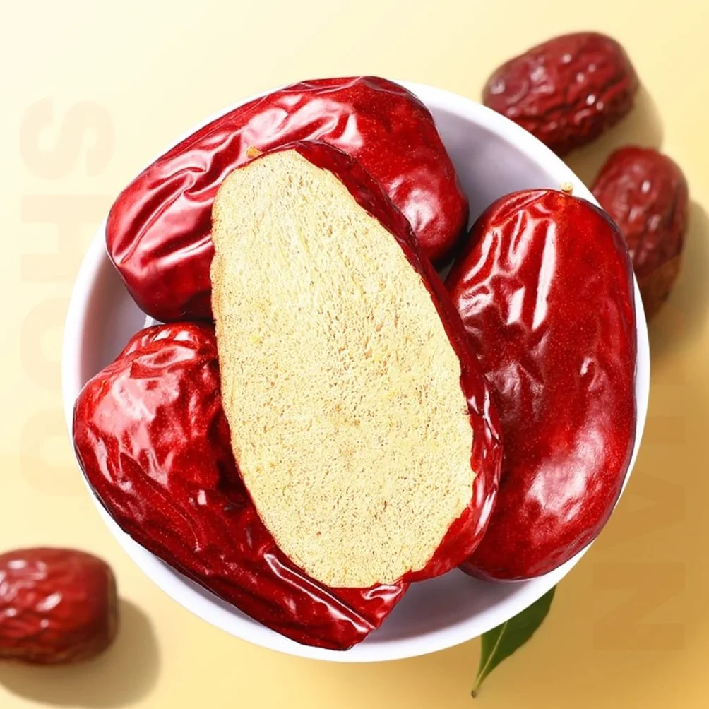 Dátiles Rojos Premium De Xinjiang 250g / 8,82oz | Secado A Baja Temperatura | Jujube Secado Naturalmente En El Árbol Para Bocadillos Y Té