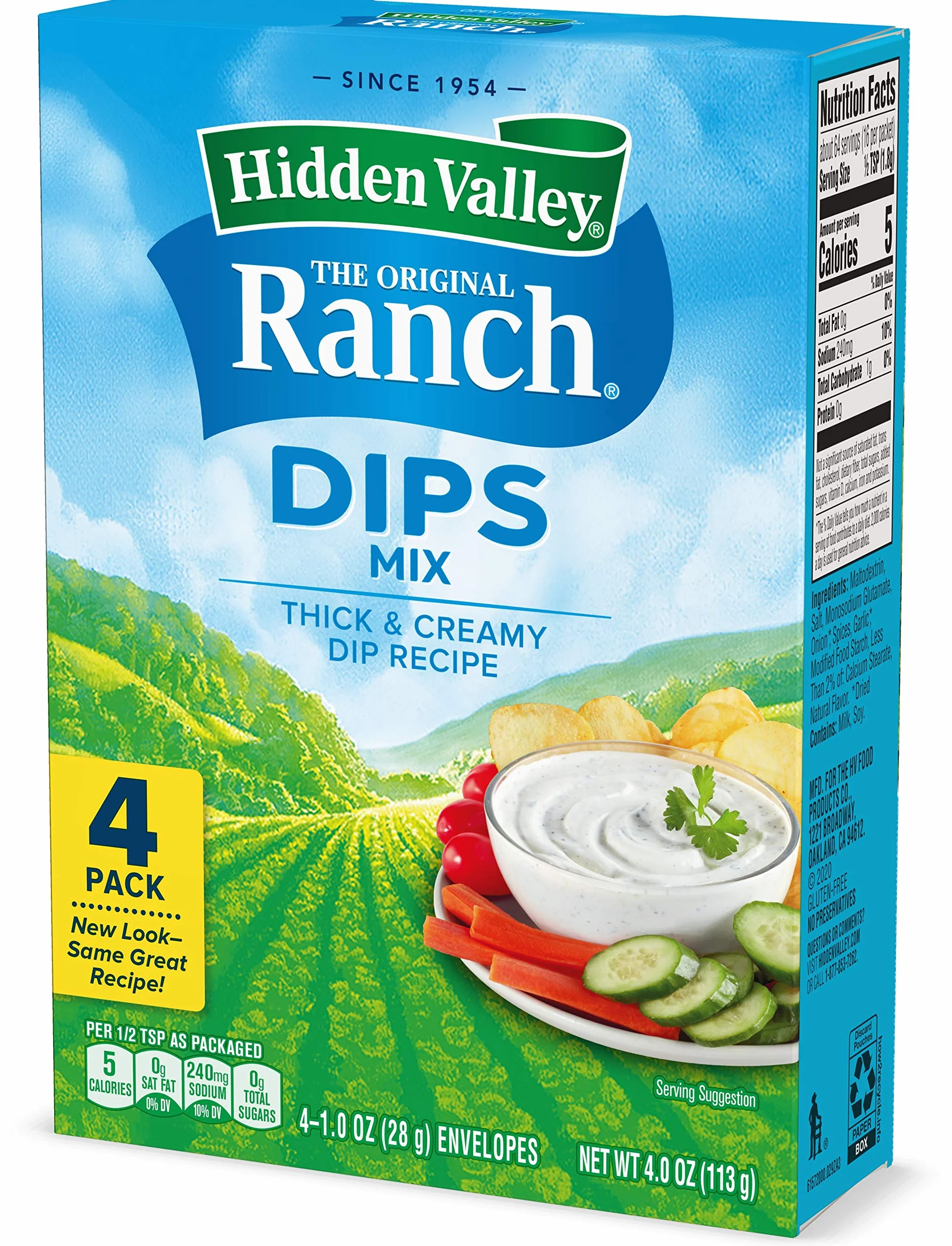 Hidden Valley Dips Mix - Original Ranch - 1 oz - 4 Count