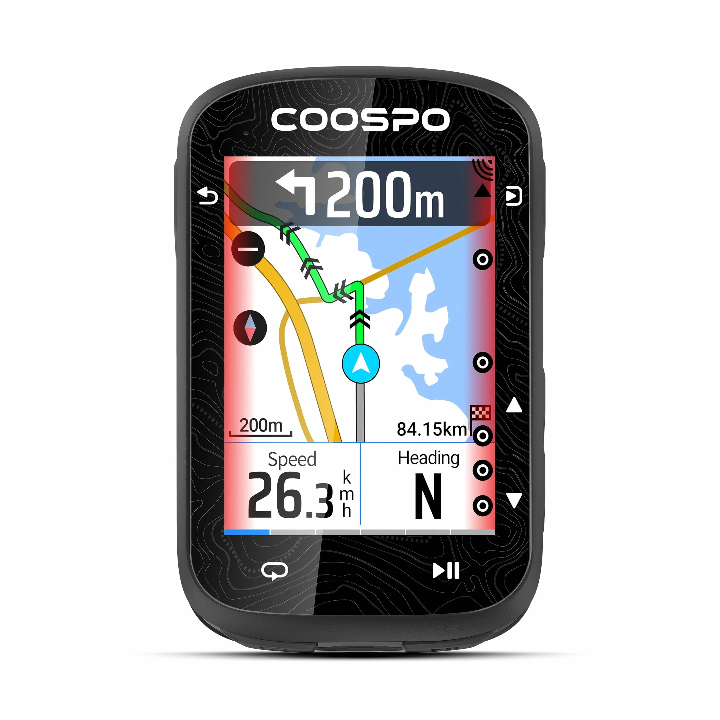 COOSPO CS600 GPS Computadora de Bicicleta con Pantalla Táctil Colorida, Inalámbrico Impermeable IPX7, Bluetooth/Ant+, Navegación por Ruta, Autonomía 36H