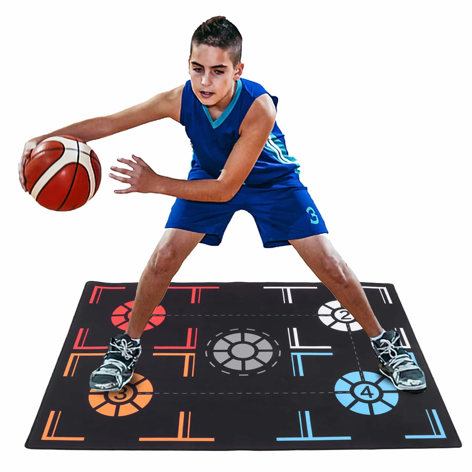 Asixxsix Almohadilla de Paso de Baloncesto Plegable de Goma 2 mm para Driblar Entrenamiento