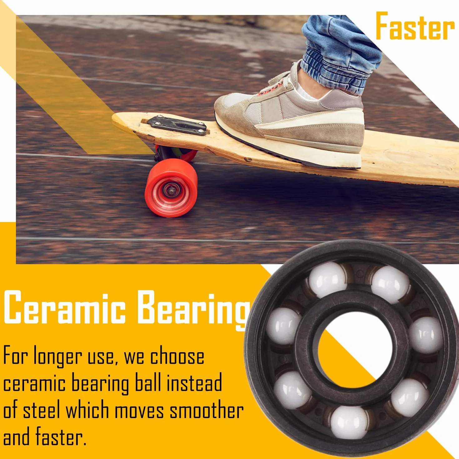 Senston Rodamientos de Bolas ABEC-11 608 RS 8 Piezas para Monopatín Velocidad