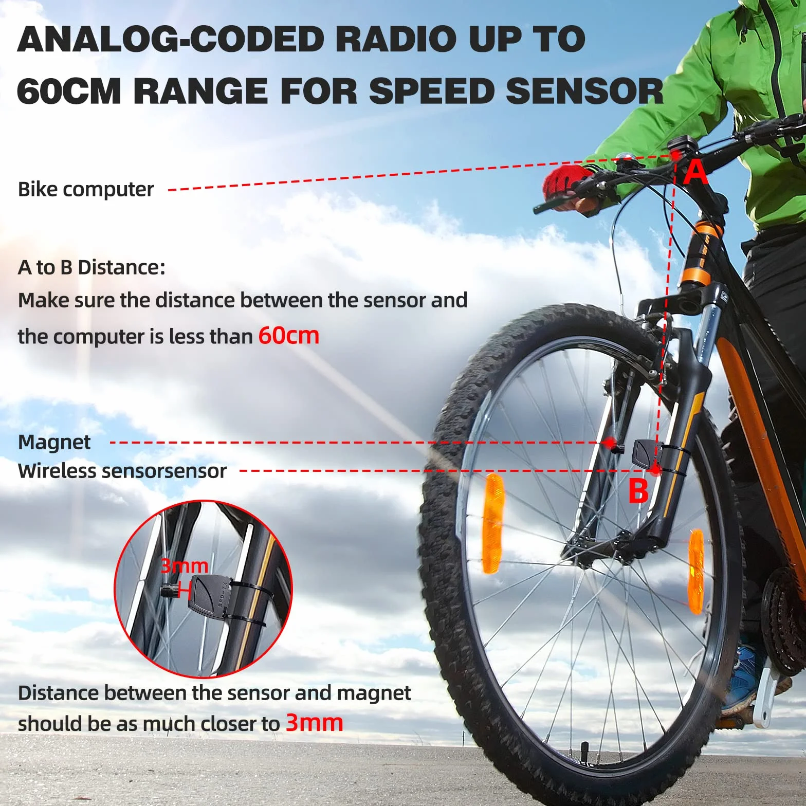 SPGOOD Cuentakilómetros Bicicleta IP54 Resistente Al Agua 19 Funciones Velocímetro con Pantalla Retroiluminada