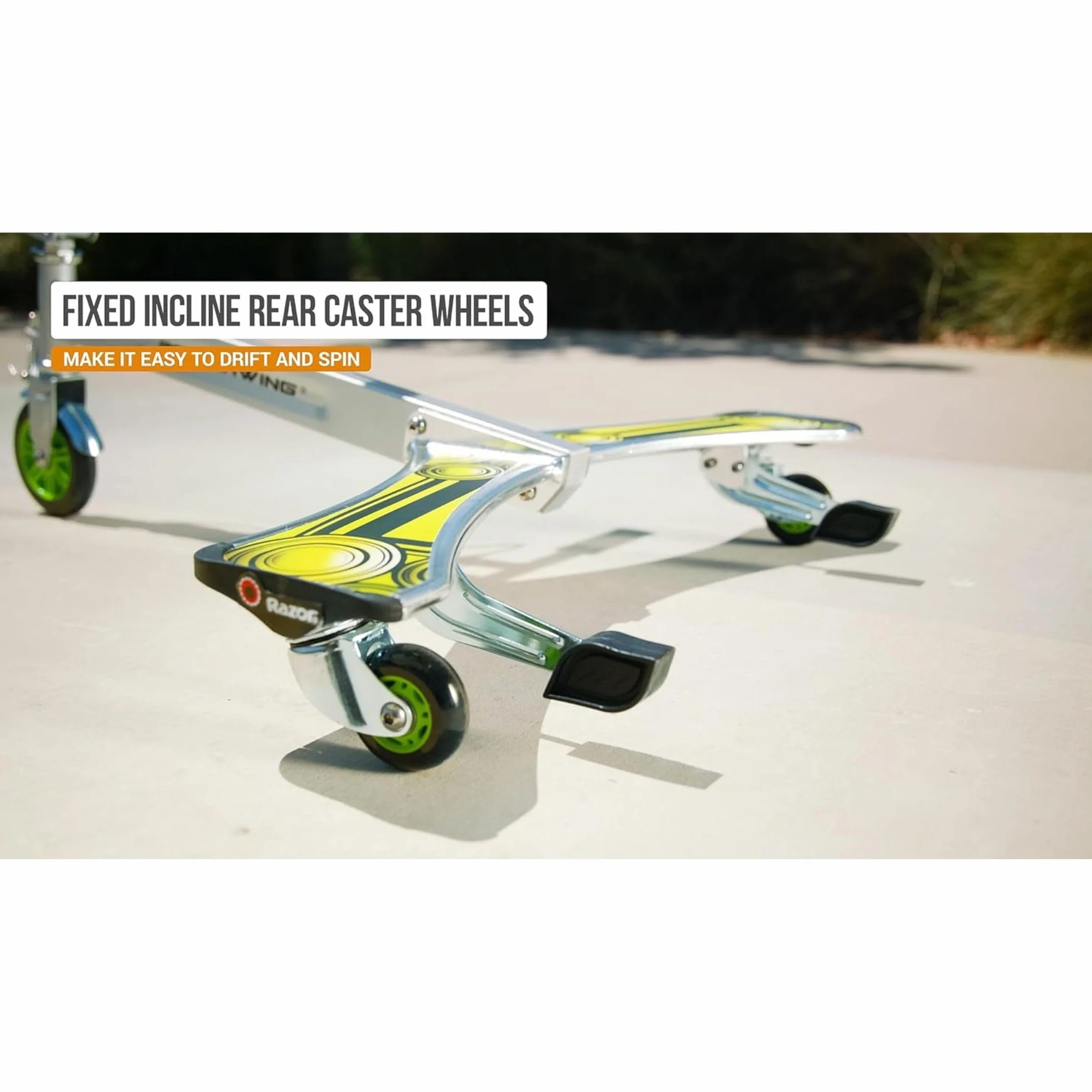 Razor PowerWing DLX Patinete de Tres Ruedas para niños, Plata