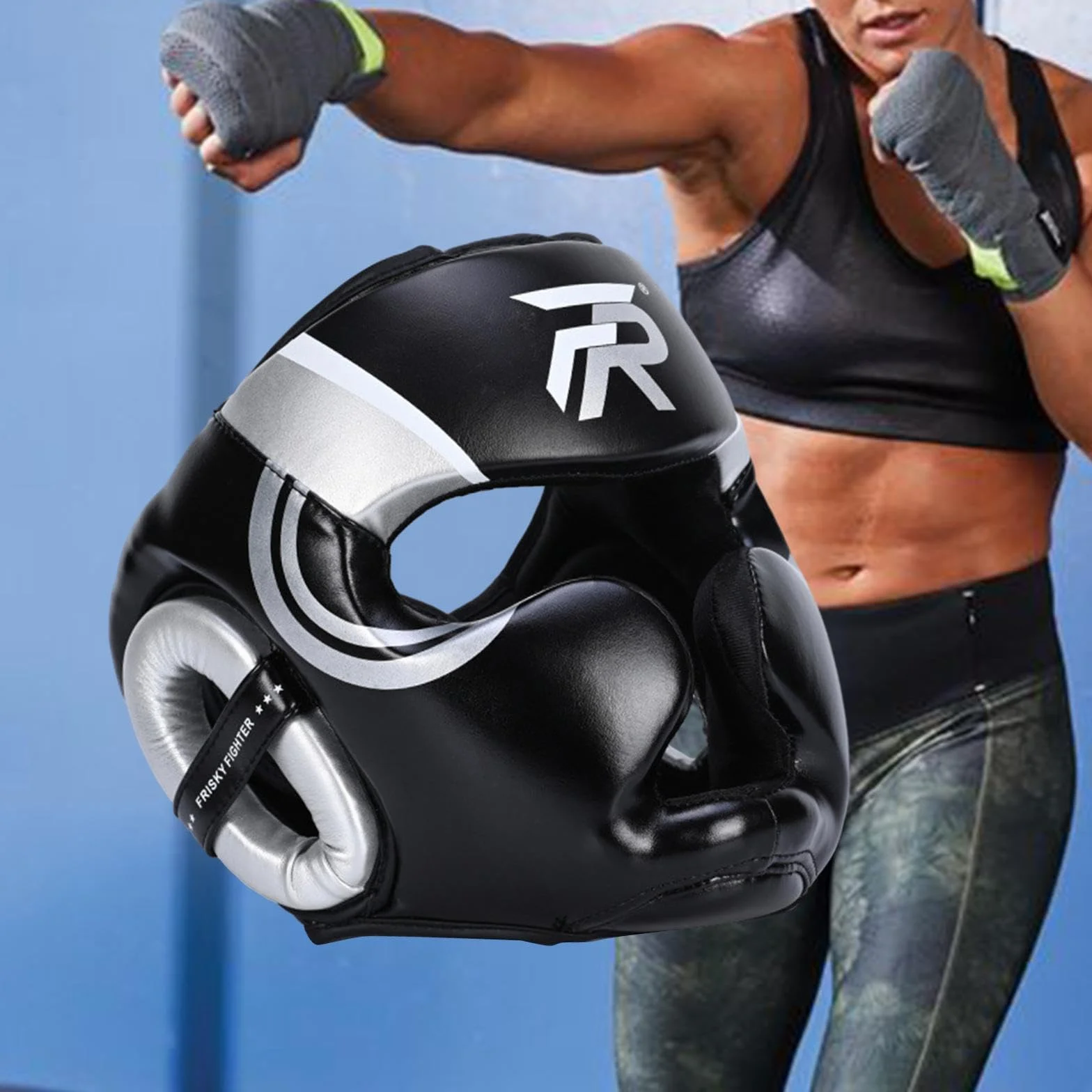 Casco de Boxeo Protección Facial Completa para Sparring Karate Taekwondo Entrenamiento