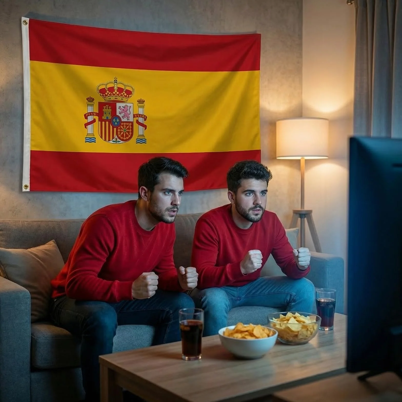 Bandera de España Escudo Exterior Resistente Intemperie 90x150 cm 2 Ojales Latón Costuras Dobles Mundial 2026