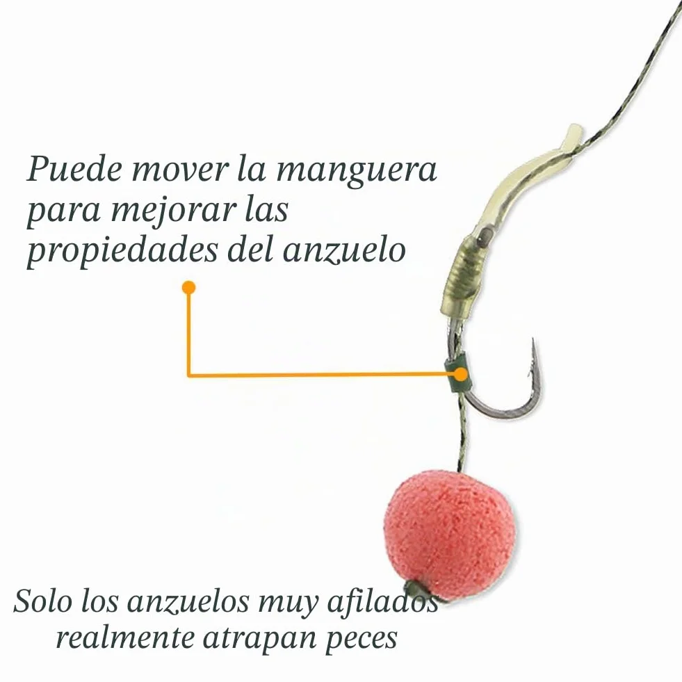 Carpfishing Anzuelos de Pesca de Carpa - 24pcs Aligner Rigs, Tamaños 2, 4, 6, 8