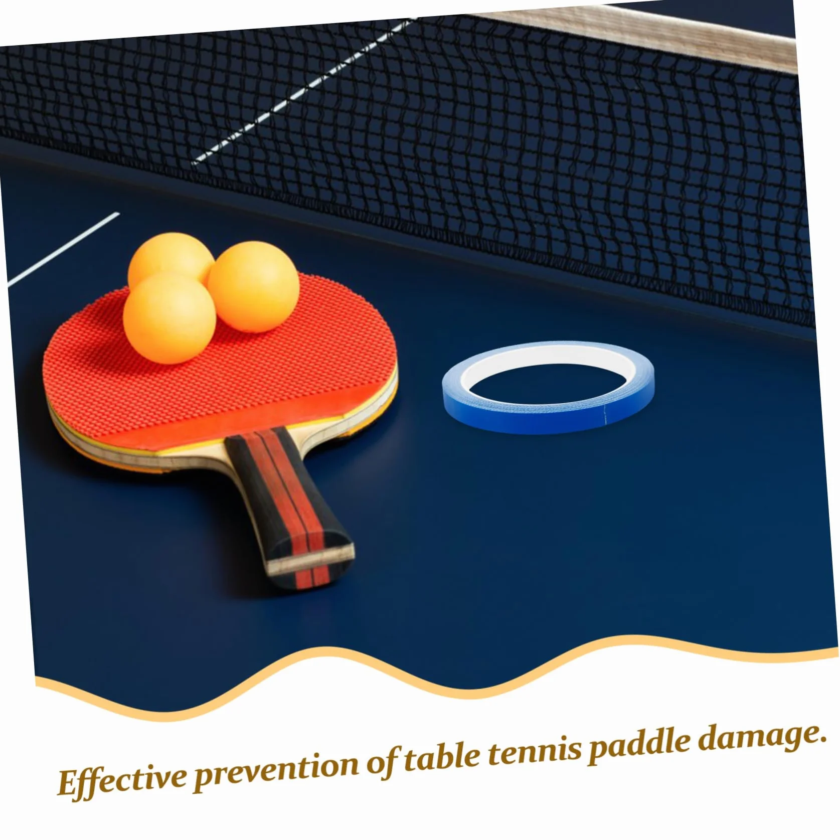 Toyvian Cinta de Borde de Raqueta Adhesivo Doble Cara Alta Resistencia Tenis Anticolisión Buffer de Mesa Portátil Rojo