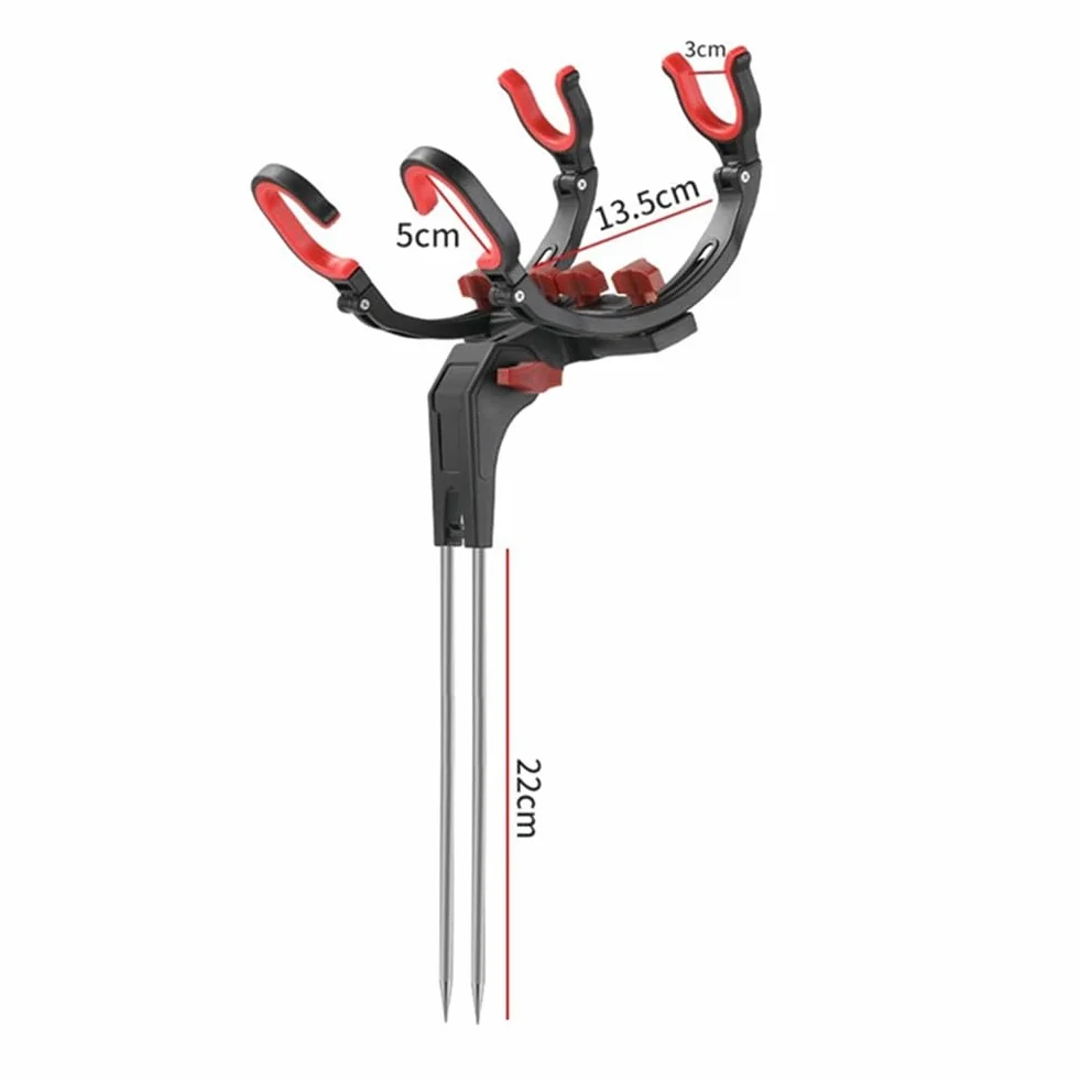 Soporte para Caña de Pescar Ajustable 360 Grados Plegable Universal Doble