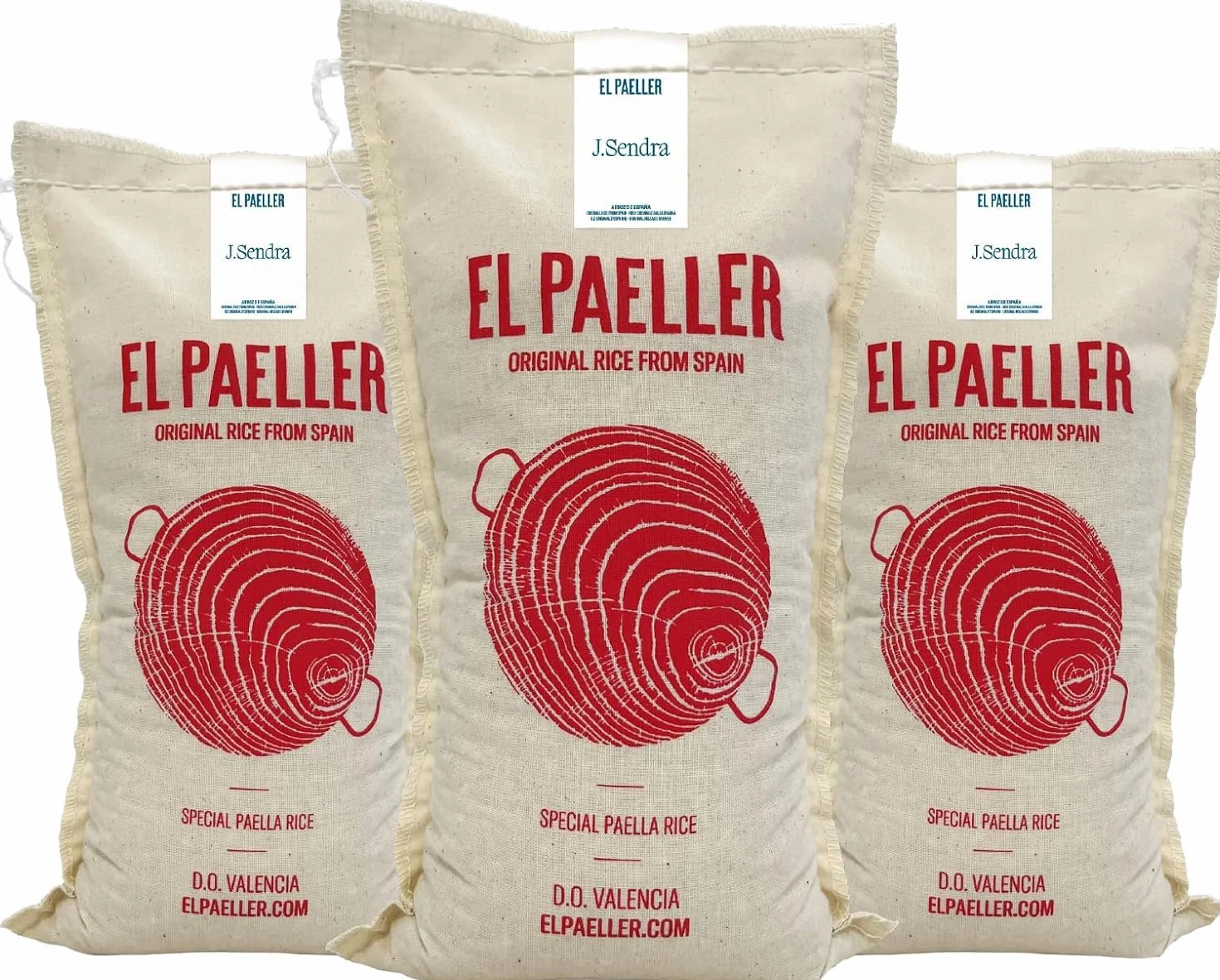 El PAELLER - Arroz J. Sendra D.O. Valencia | Máxima Absorción de Sabor para Paellas y Arroces Melosos | Pack de 3 uds. de 1 kg