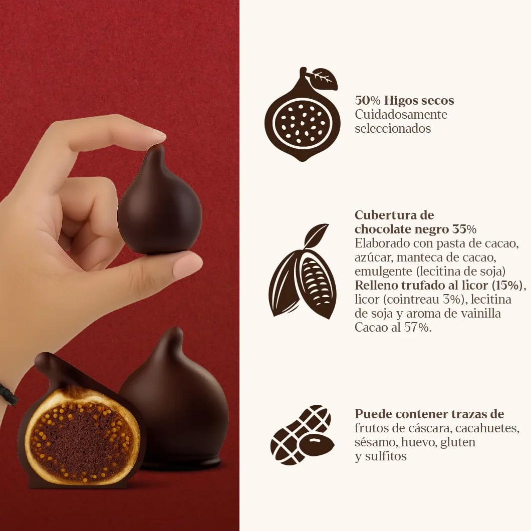 LAPASION - Bombón de higo Trufado con Chocolate | Bombones de Higo | Chocolates para regalar | Bolsa 1 kg | Frutas Trufadas