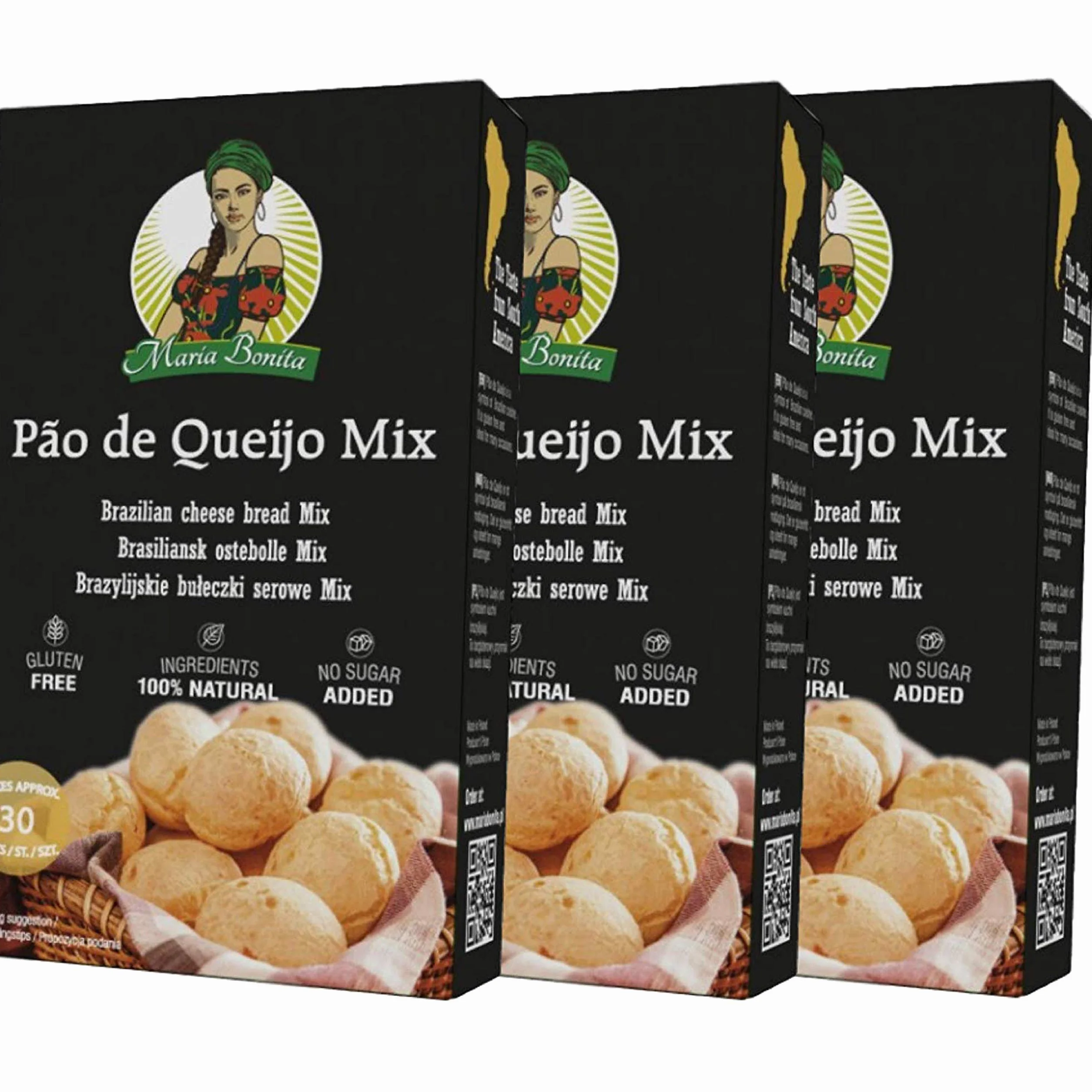 Pao de queijo 3x400 g || Cheese bread 3x400 g || Pan de queso brasileño 3x400 g || Sin gluten || Sin aditivos || Rápido y fácil de hacer