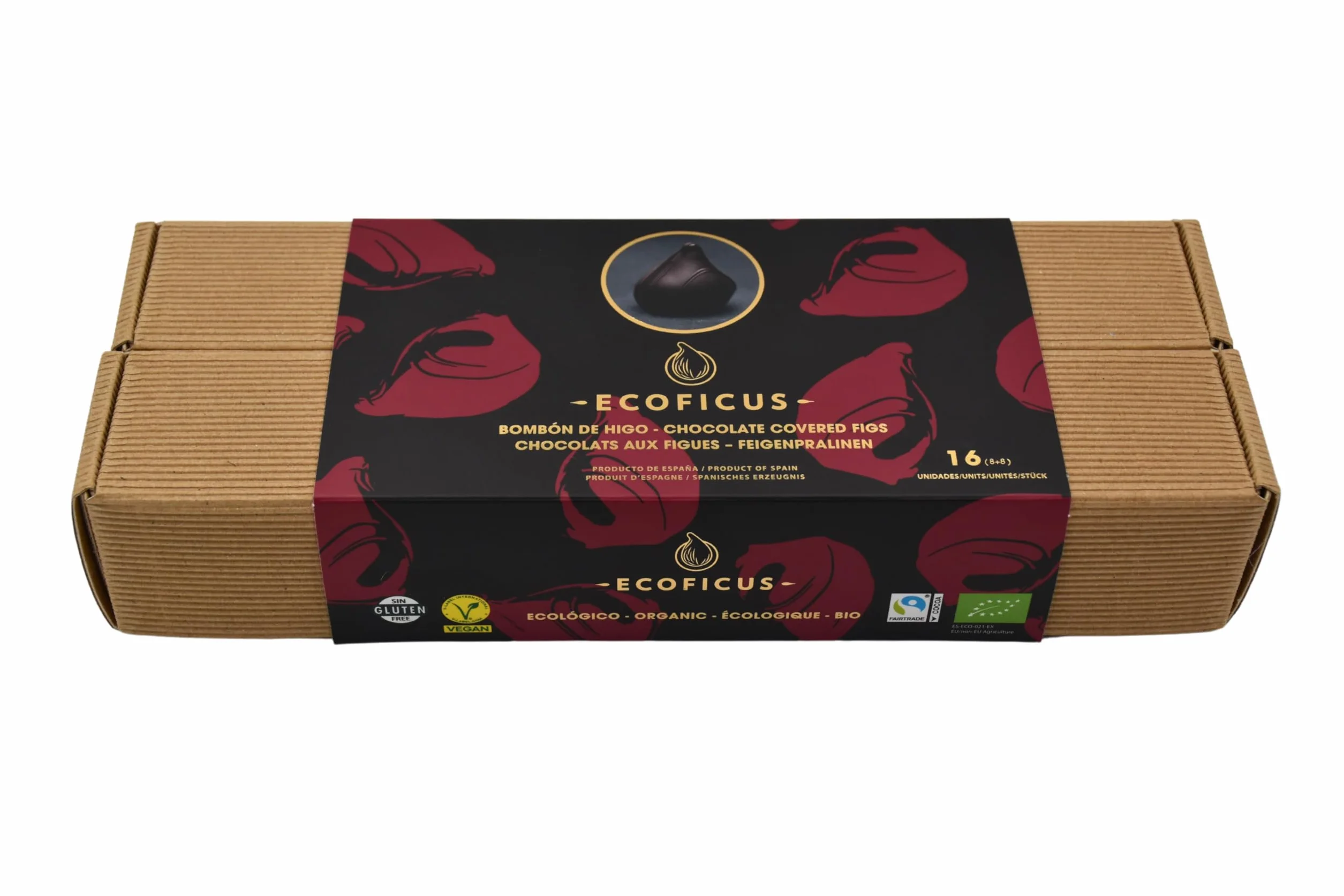Bombones de higo con chocolate premium 16uds | Ecológicos | Veganos | Sin Gluten