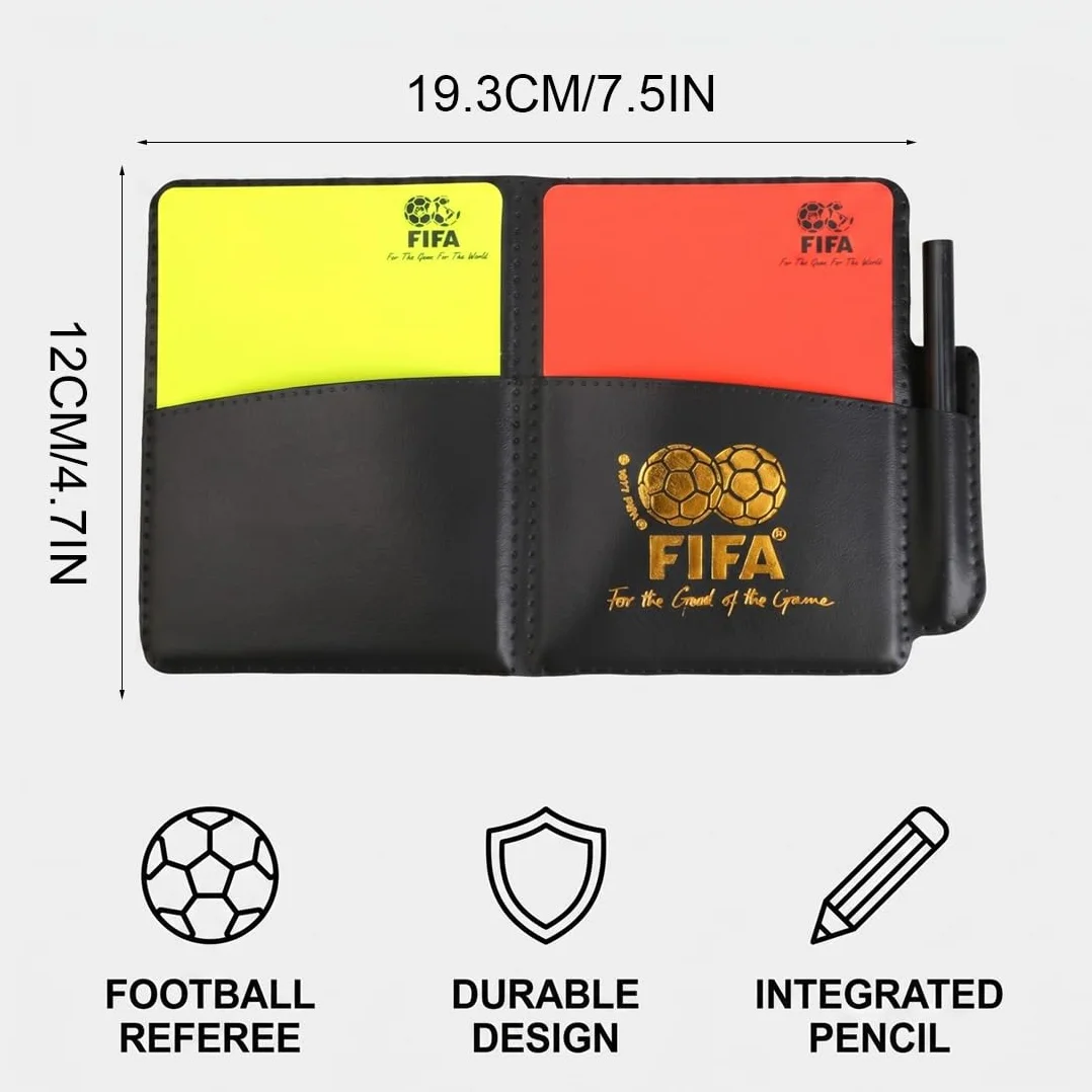 Kit de Tarjetas Árbitro Fútbol, PVC Tarjetas Amarillas y Rojas con Bolígrafo, Juego Deportivo para Partidos Escolares