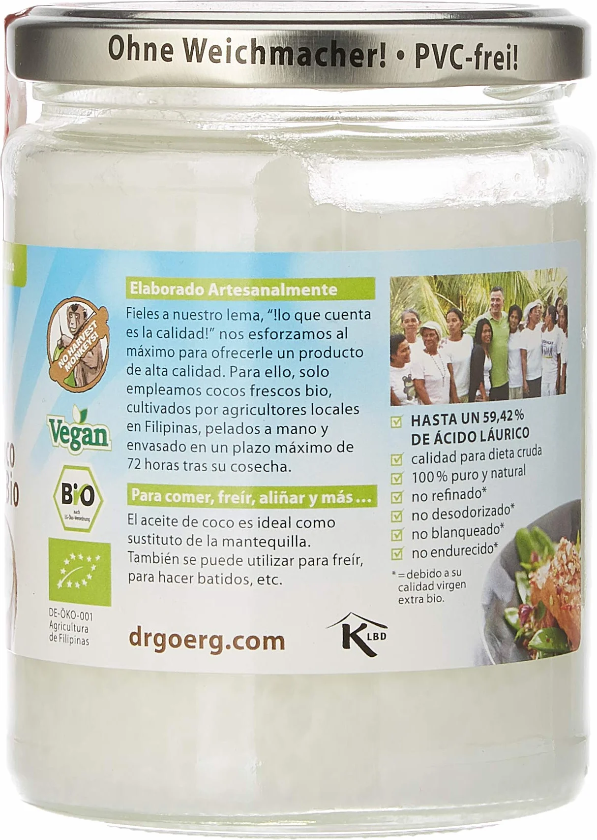 Dr. Goerg Aceite de coco PREMIUM Bio - 400 ml.