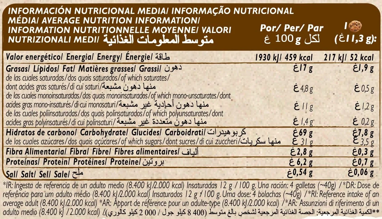 Campurrianas con Pepitas Chocolate 350g + 19% GRATIS