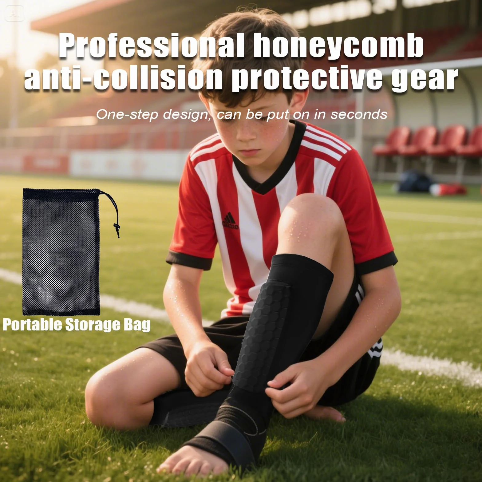 Espinilleras Fútbol Niño Transpirables Antideslizantes Ergonómicas Protección Total