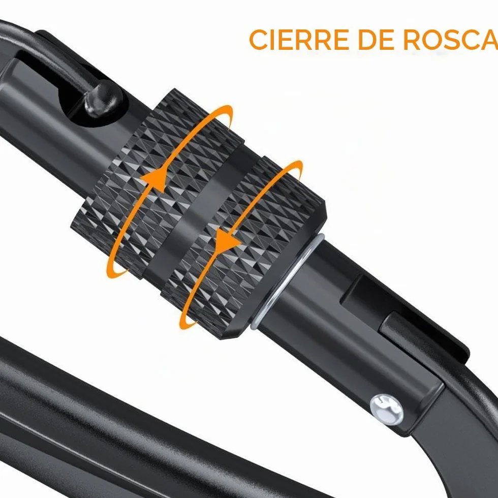 Mosquetones de Bloqueo 12KN (1200 kg) Aluminio Resistente Cierre Resorte 8cm Forma D para Hamaca Senderismo Gimnasio