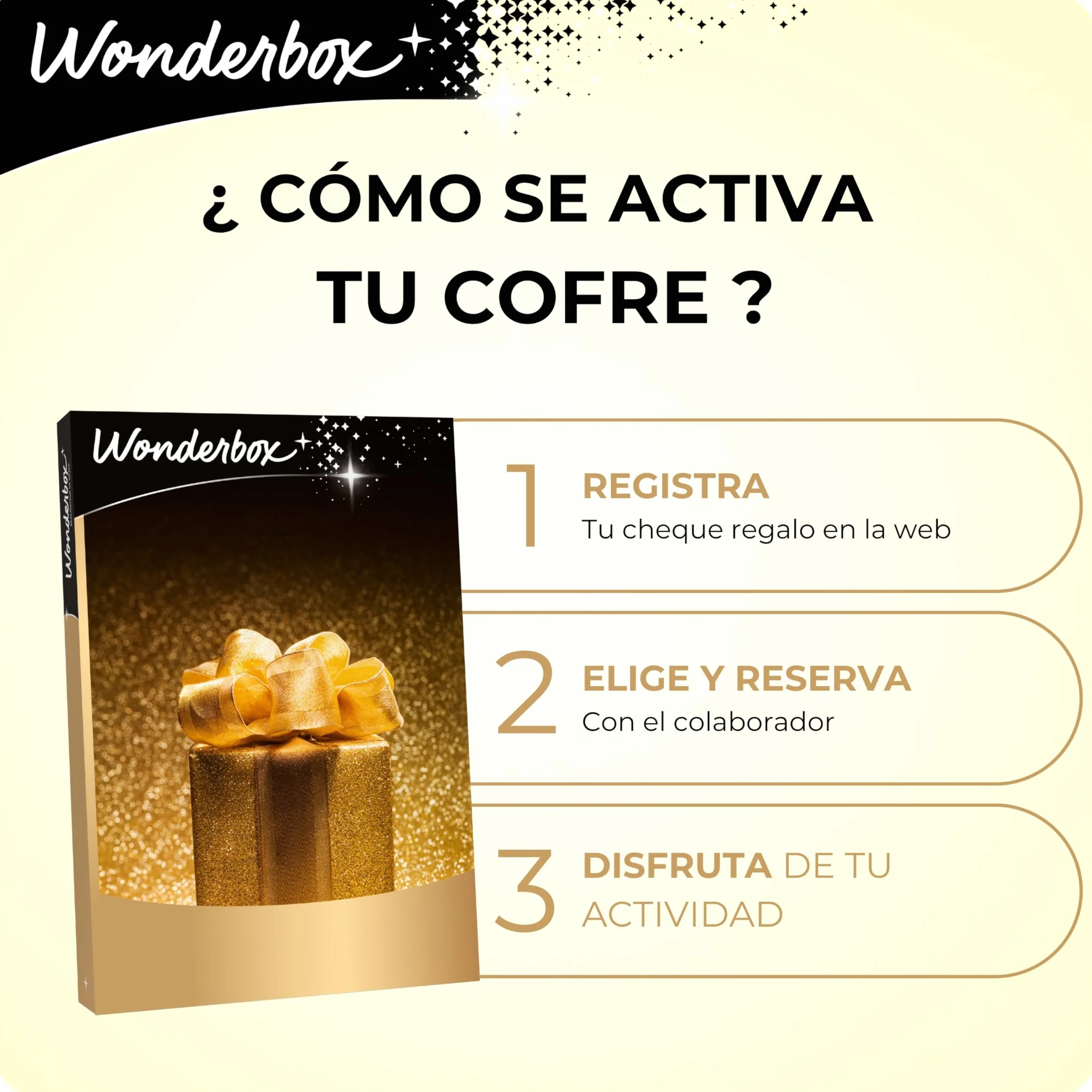 WONDERBOX Caja Regalo Cine menú 2 Personas 2 entradas Cine 2 menús Palomitas Bebidas Válido 3 años