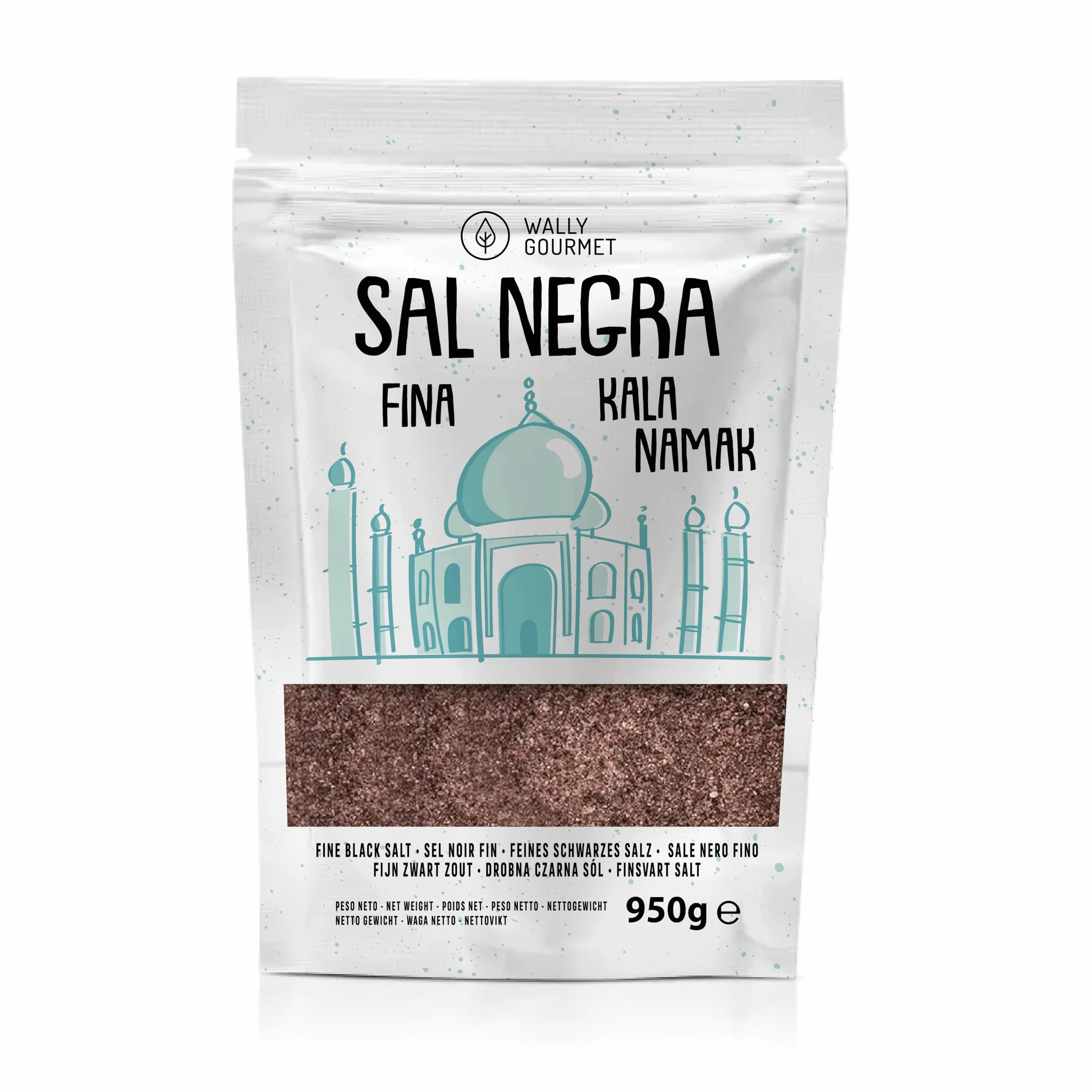 Sal Kala Namak, Fina, 100% Natural, |Sabor Huevo| Sin Aditivos, Sin Refinado. Sal Negra Del Himalaya. Mayor Contenido En Oligoelementos. Para Sazonar. Origen: India y Pakistán. (Fina) (Fina)
