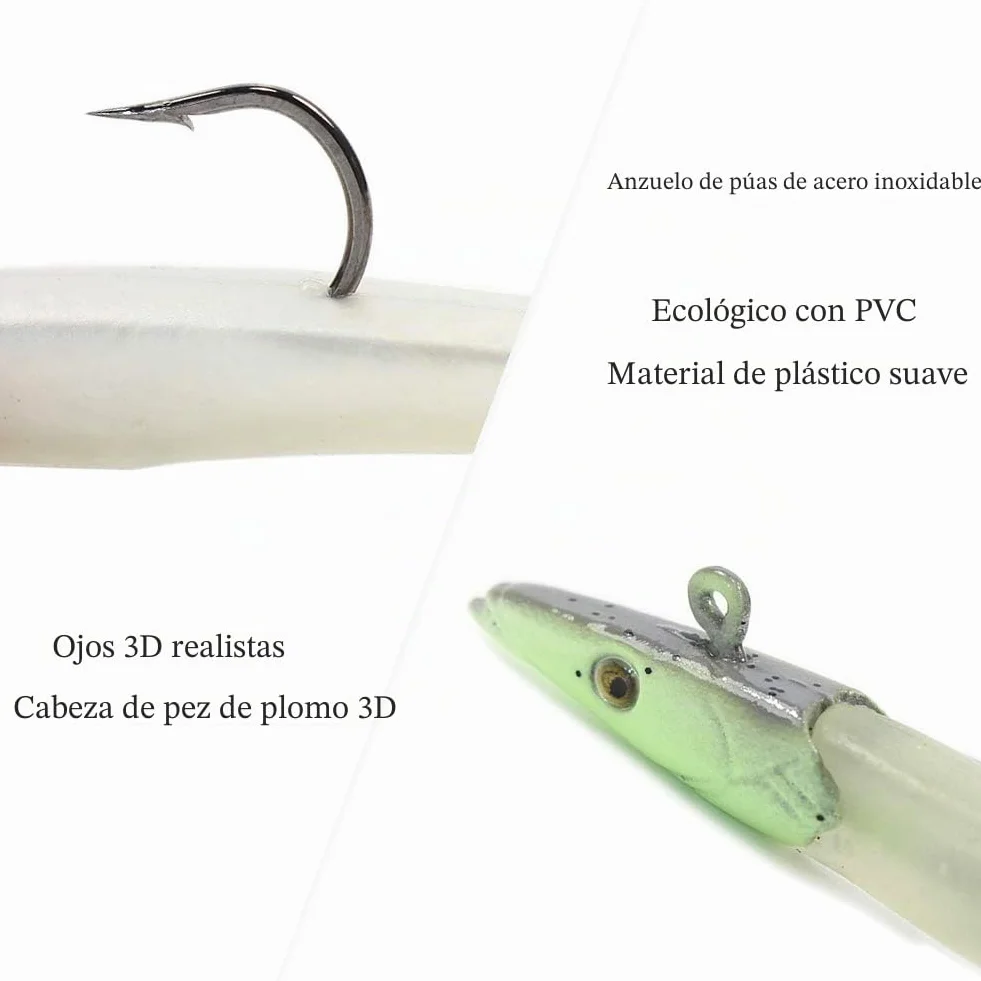Conjunto 10 peces goma 11 cm 18.5 g pesca depredadores