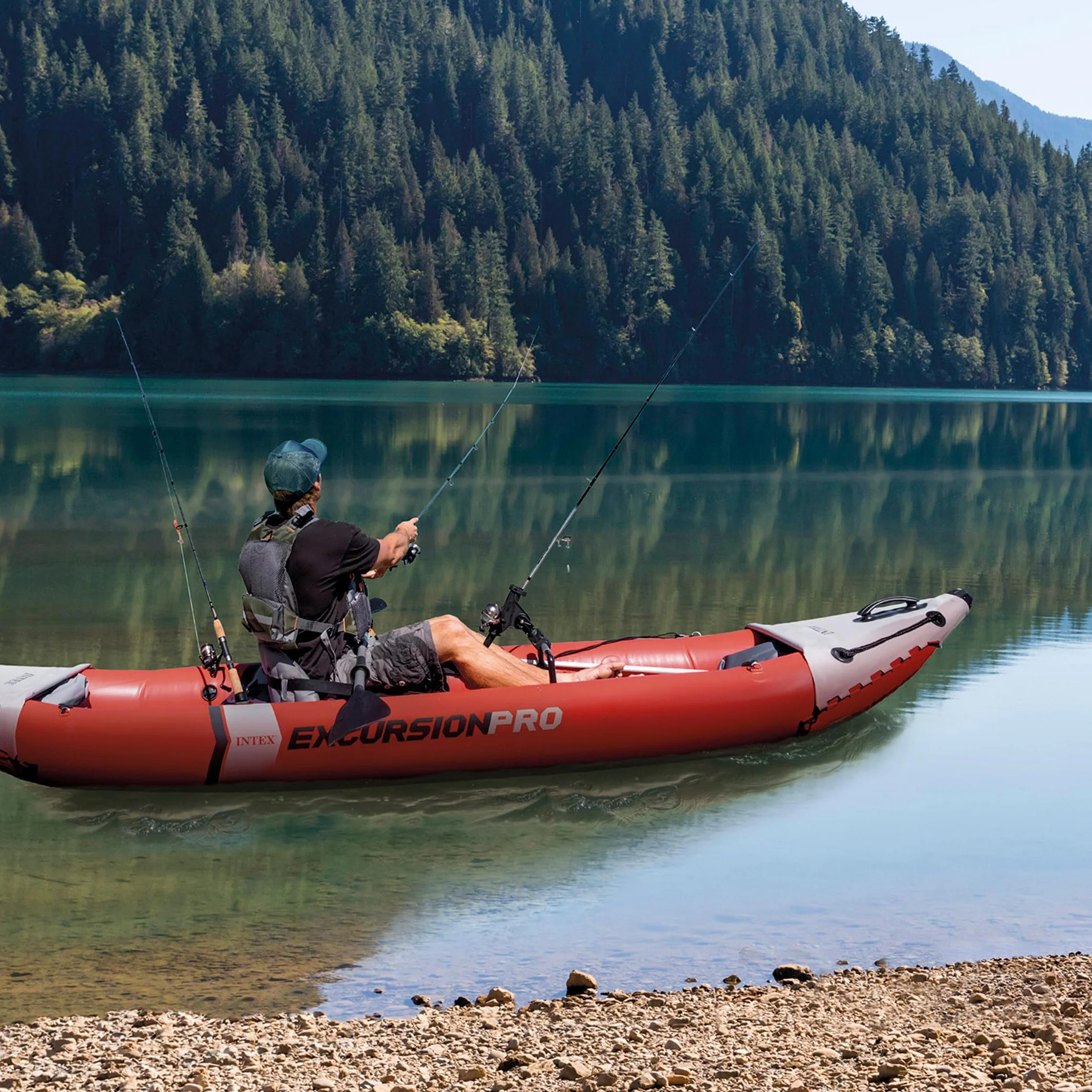 INTEX Kayak Hinchable Excursion Pro Remo + Hinchador
