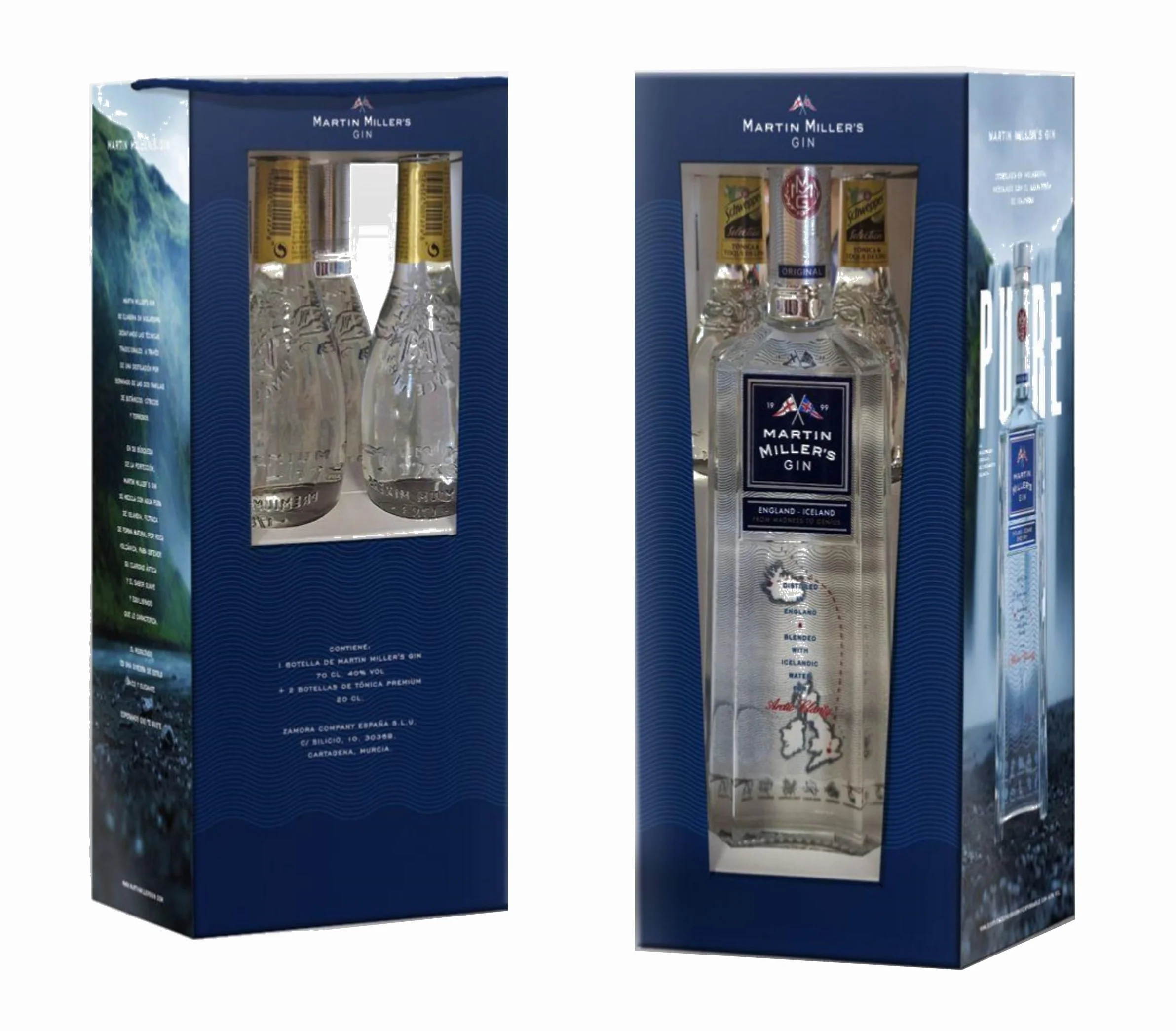 Martin Miller's Gin - Pack Exclusivo: Botella de Ginebra 70 ml + 2 Botellines de Tónica de Regalo | Para Regalo, Cócteles y Amantes de la Ginebra