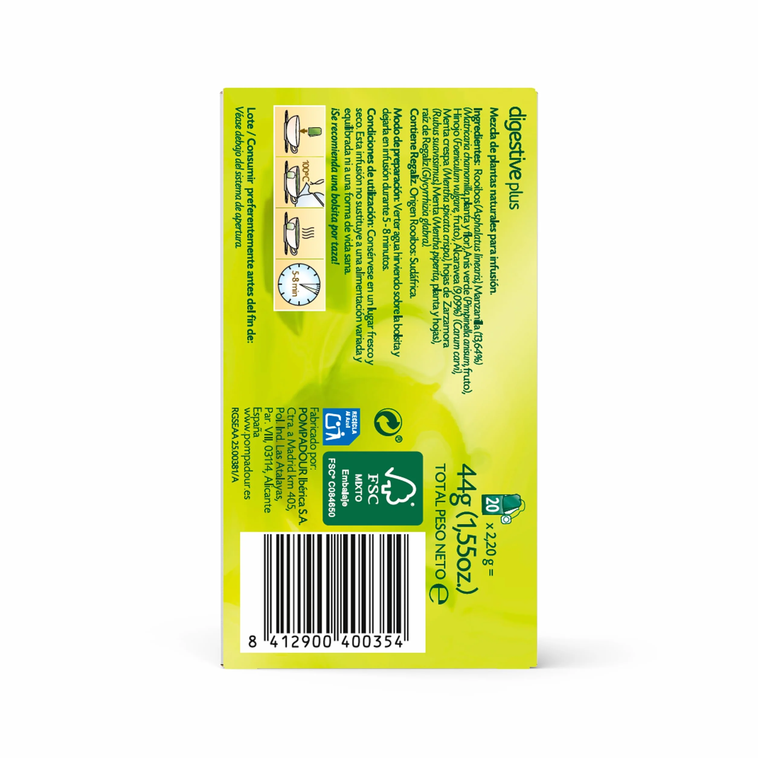 Pompadour Infusión Digestive Plus, 20 Bolsitas