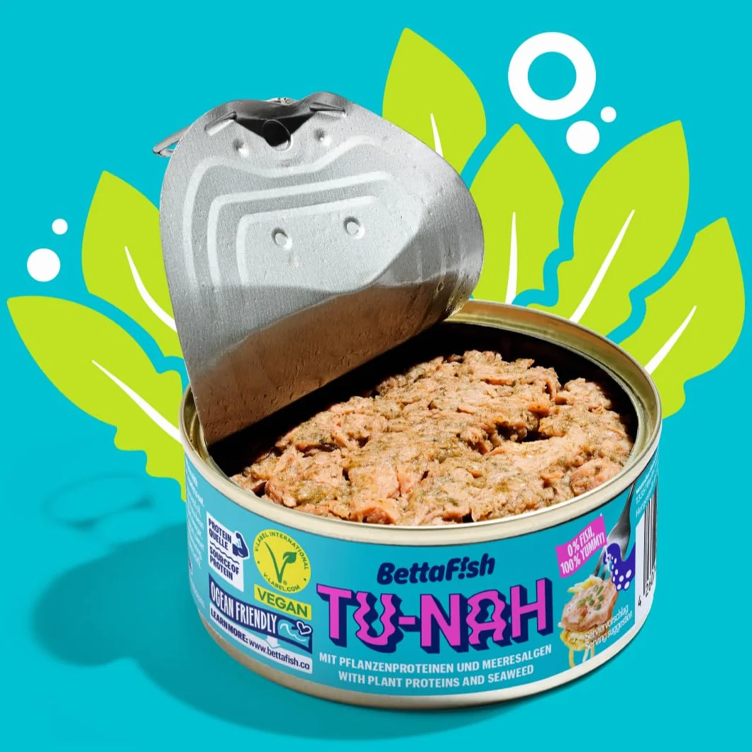 BettaF!sh TU-NAH - Repuesto para atún (6 x 140 g, sustituto vegano, rico en proteínas, Omega 3, vitamina B12, alternativa a pescado, sin soja, vegetariano