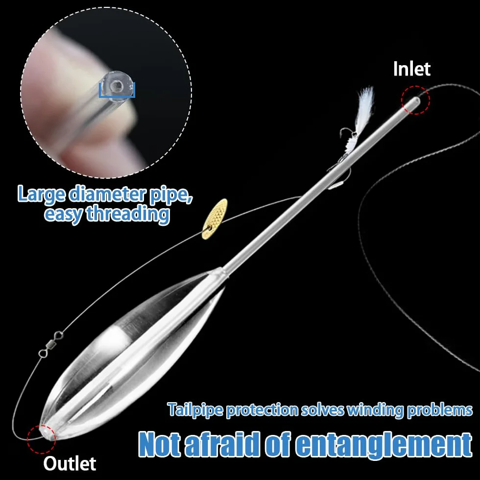 Fishing Sbirolino Kit 12 Piezas 6 Lento Hundimiento 6 Flotantes 8-40g Cebo Trucha Transparente