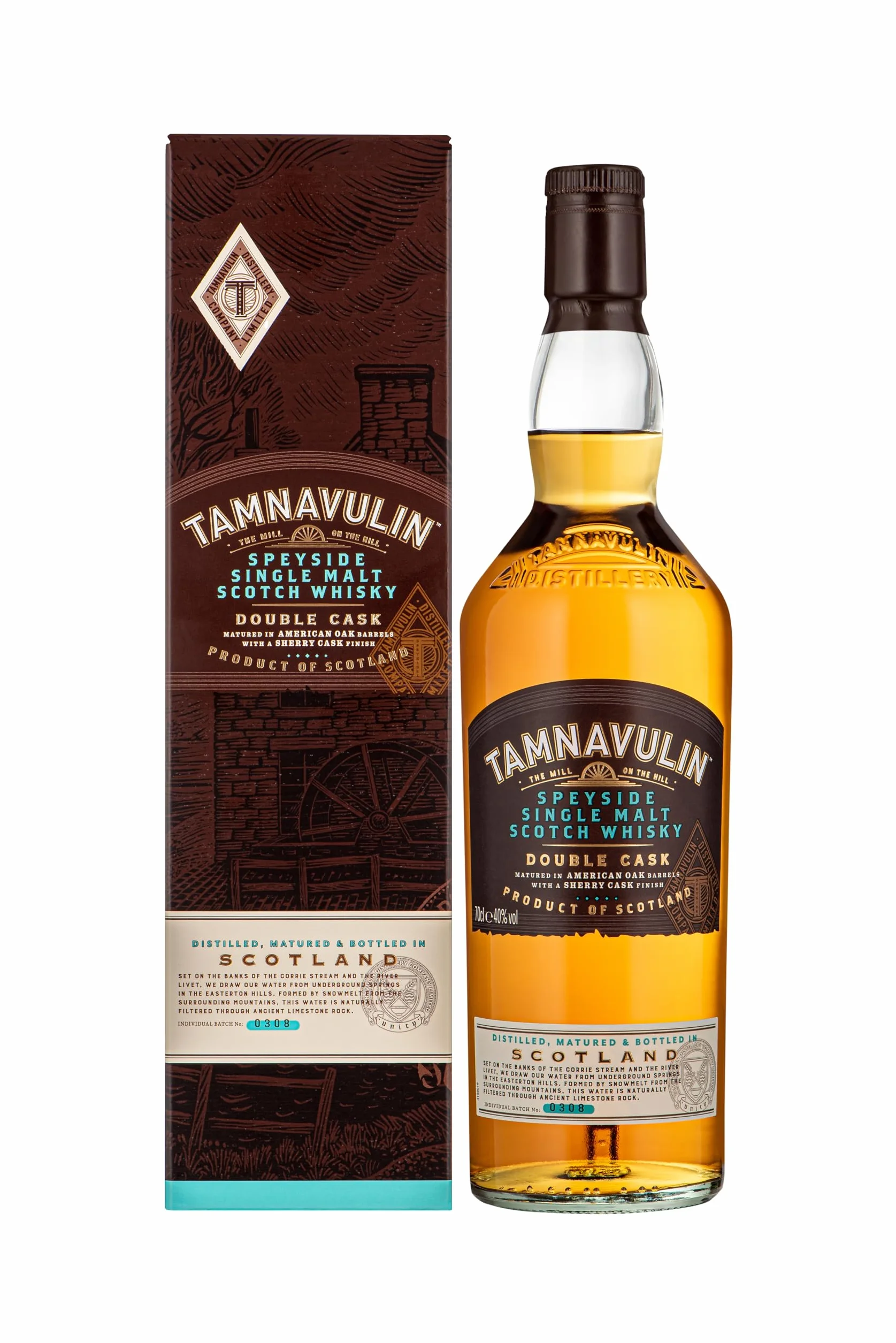 Tamnavulin Double Cask - Whisky Escocés - Speyside Single Malt Afinado en Bota de Jerez - 700ml