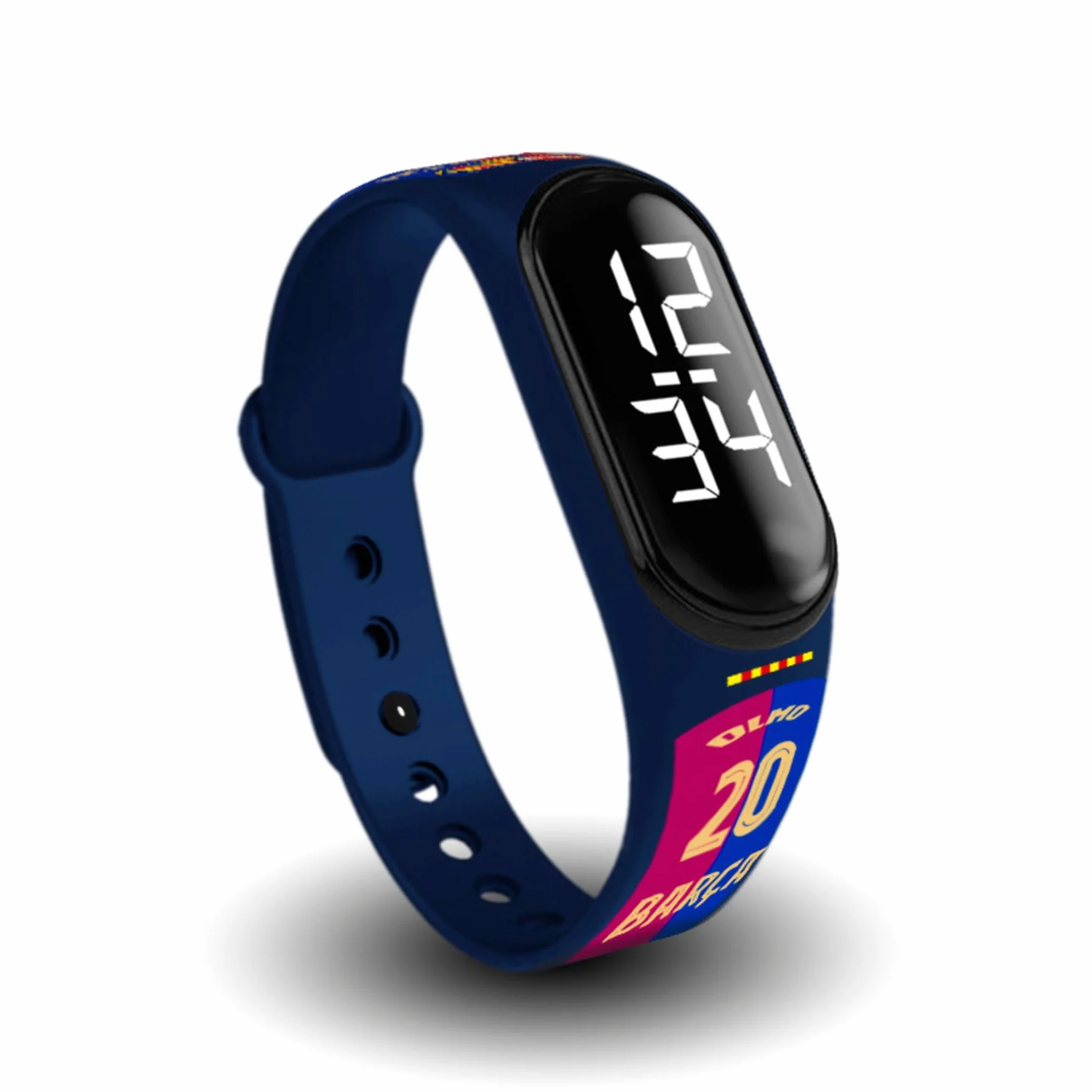 FIT & FUN Correa Oficial FC Barcelona Reloj Digital Resistente al Agua Deportivo Calendario
