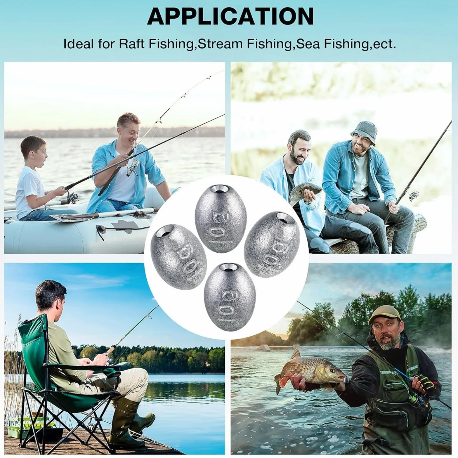 Plomos de Pesca Surfcasting 20 Piezas Equipo de Pesca