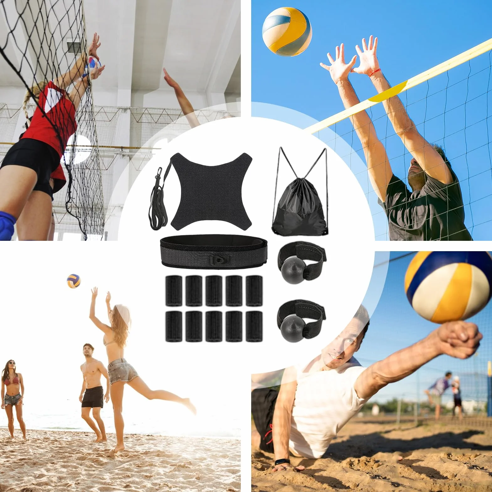 Kit de Entrenamiento de Voleibol, Herramienta de Pase Ajustable, Entrenador de Golpe Elástico
