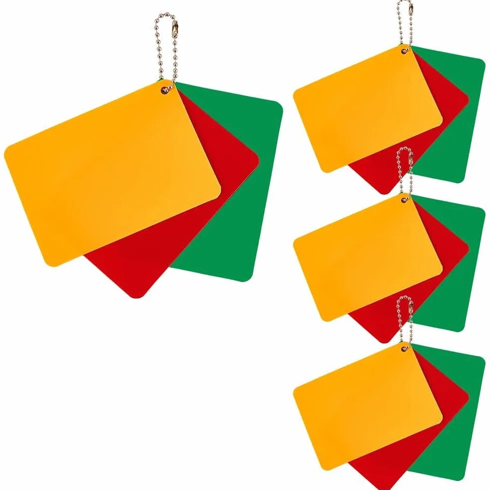AHANDMAKER 4 juegos de tarjetas de árbitro de fútbol rojo amarillo verde