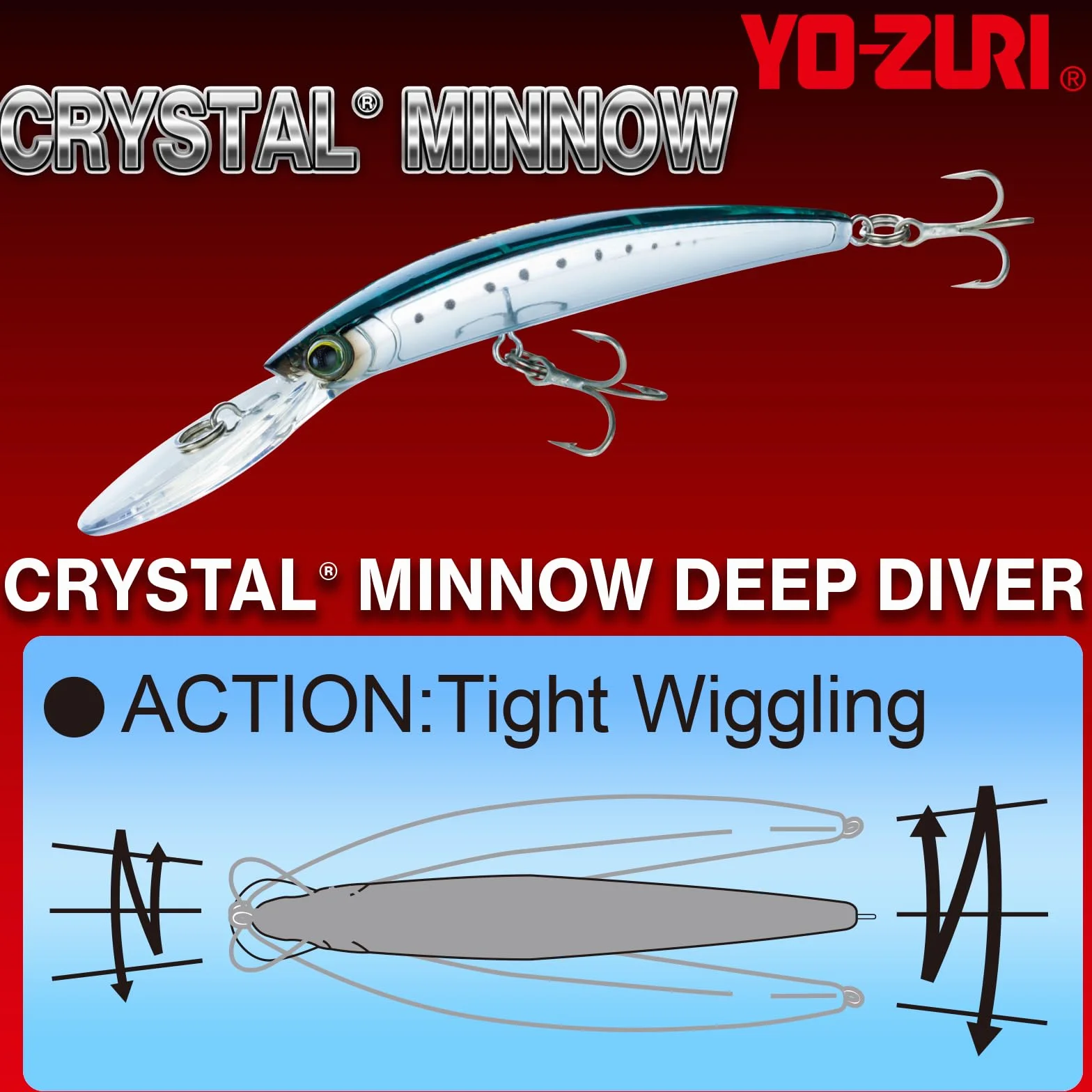 Yo-Zuri Deep Diver Crystal Minnow Señuelo Flotante 90 mm