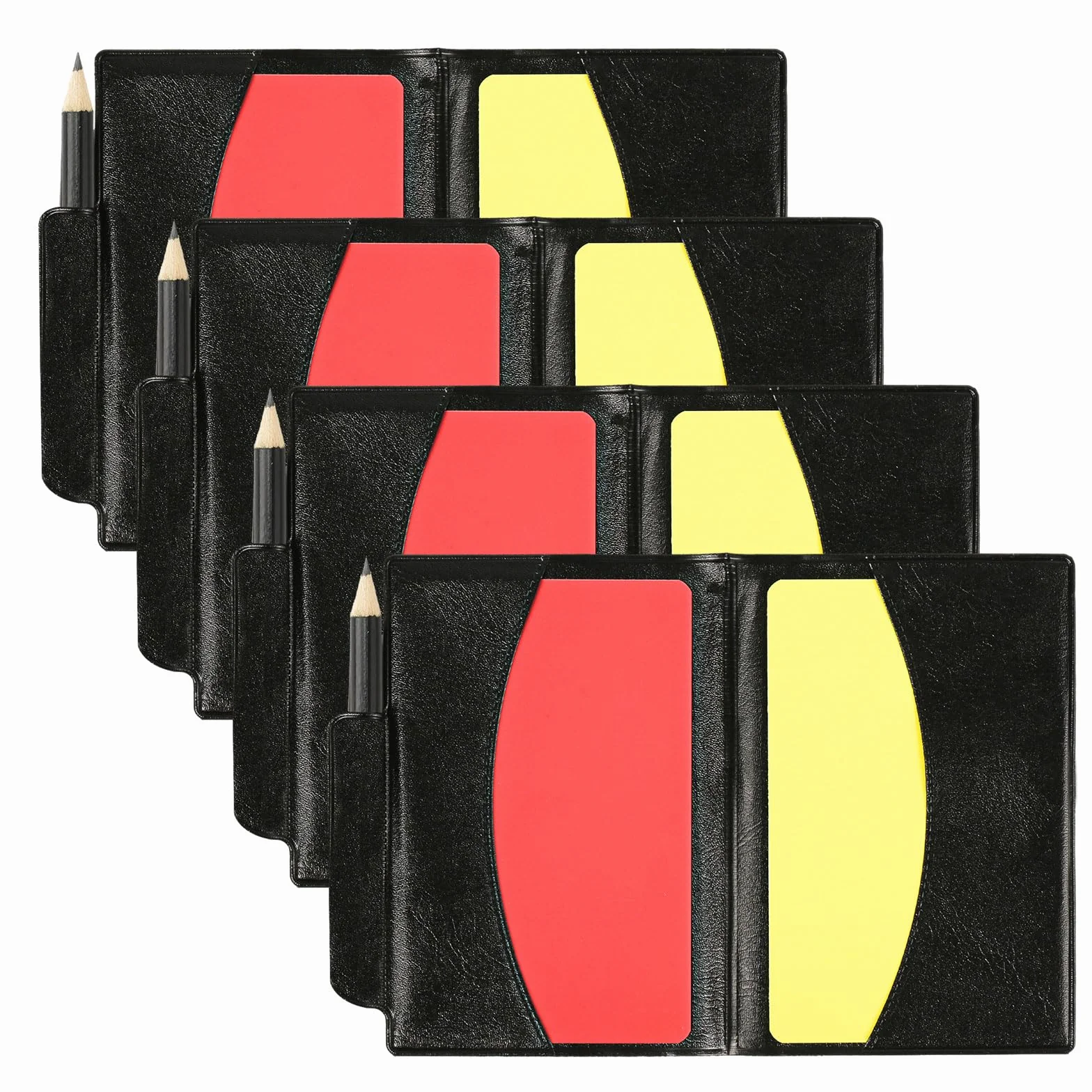 4 Juegos de Tarjetas de Árbitro de Fútbol con Tarjetero PU - 8uds Tarjetas Roja y Amarilla para Deportes Oficiales
