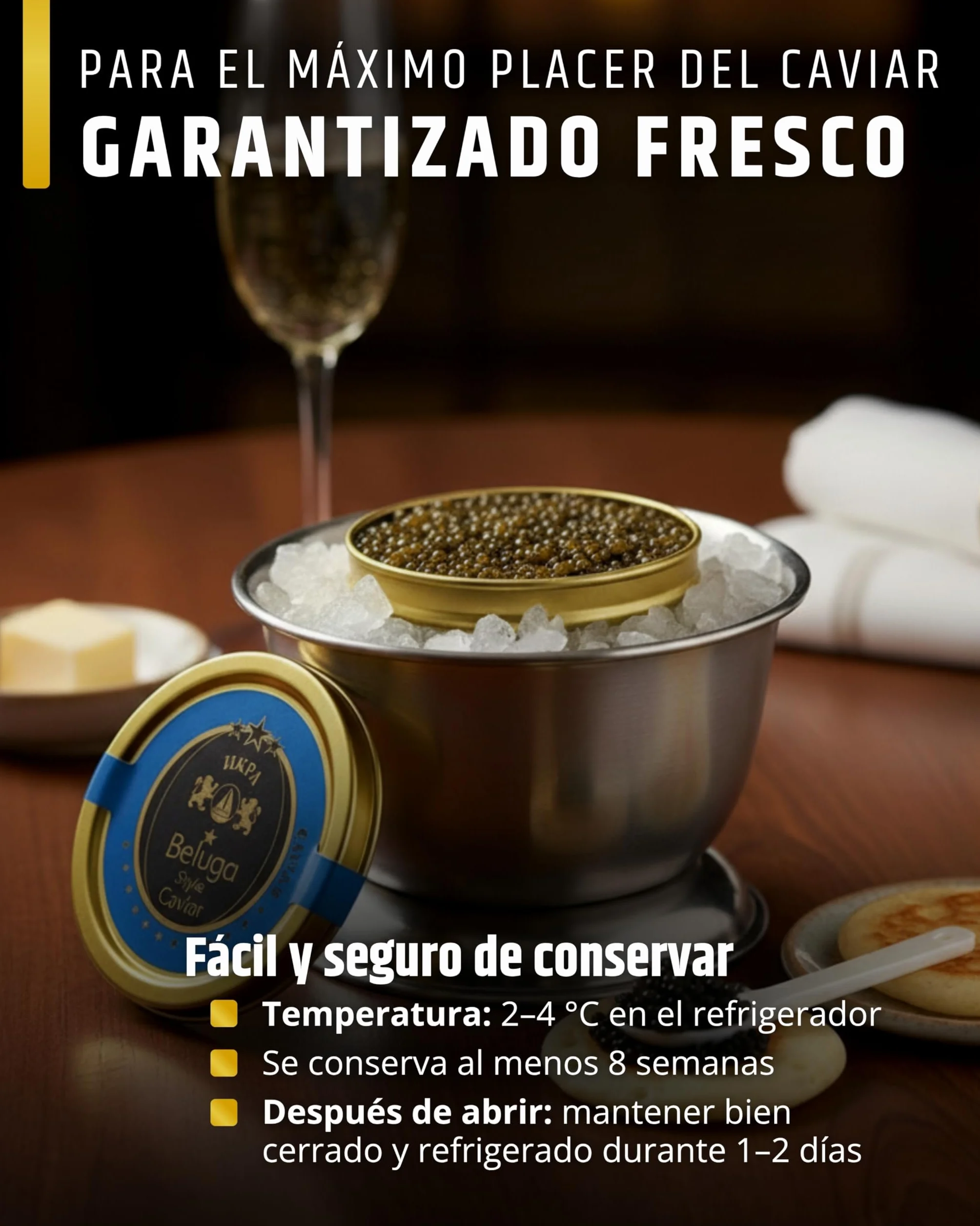 Sepehr Dad Amur Beluga Sturgeon Caviar Premier | cría NC | 125 gramos