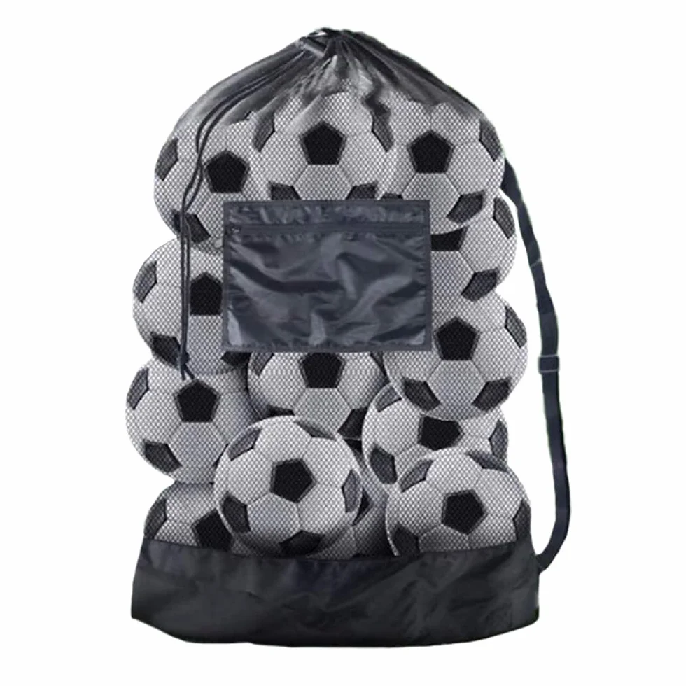 Bolsa de Malla para Pelotas con Cordón 10-15 Bolas Negro