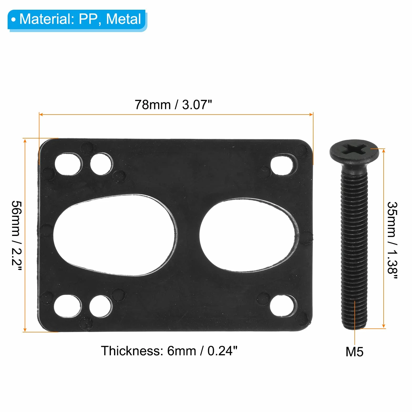 PATIKIL Patineta Almohadillas Elevadoras Juego, 2 Paquete 6mm, Negro