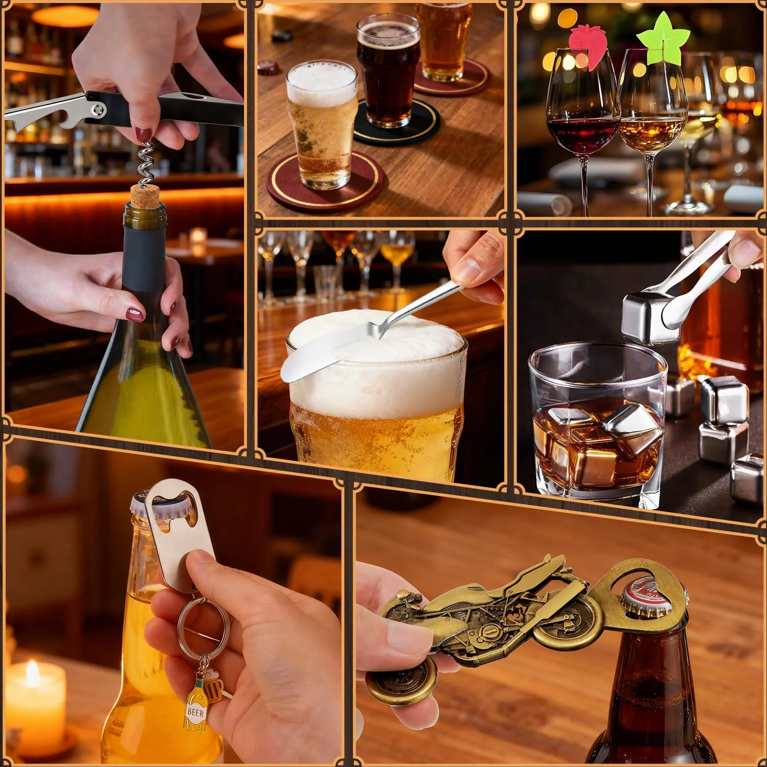 Calendario Adviento Hombre 2025 con 24 Regalos Originales Set Vino Petaca Abridor Posavasos