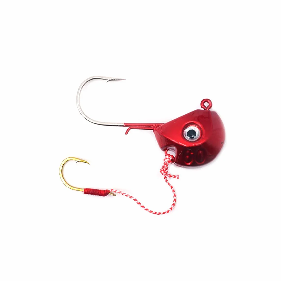 Señuelos de Pesca Metal 60g Plantillas de Pelo Agua Salada para Lubina Rayada Walleye Snook Rockfish