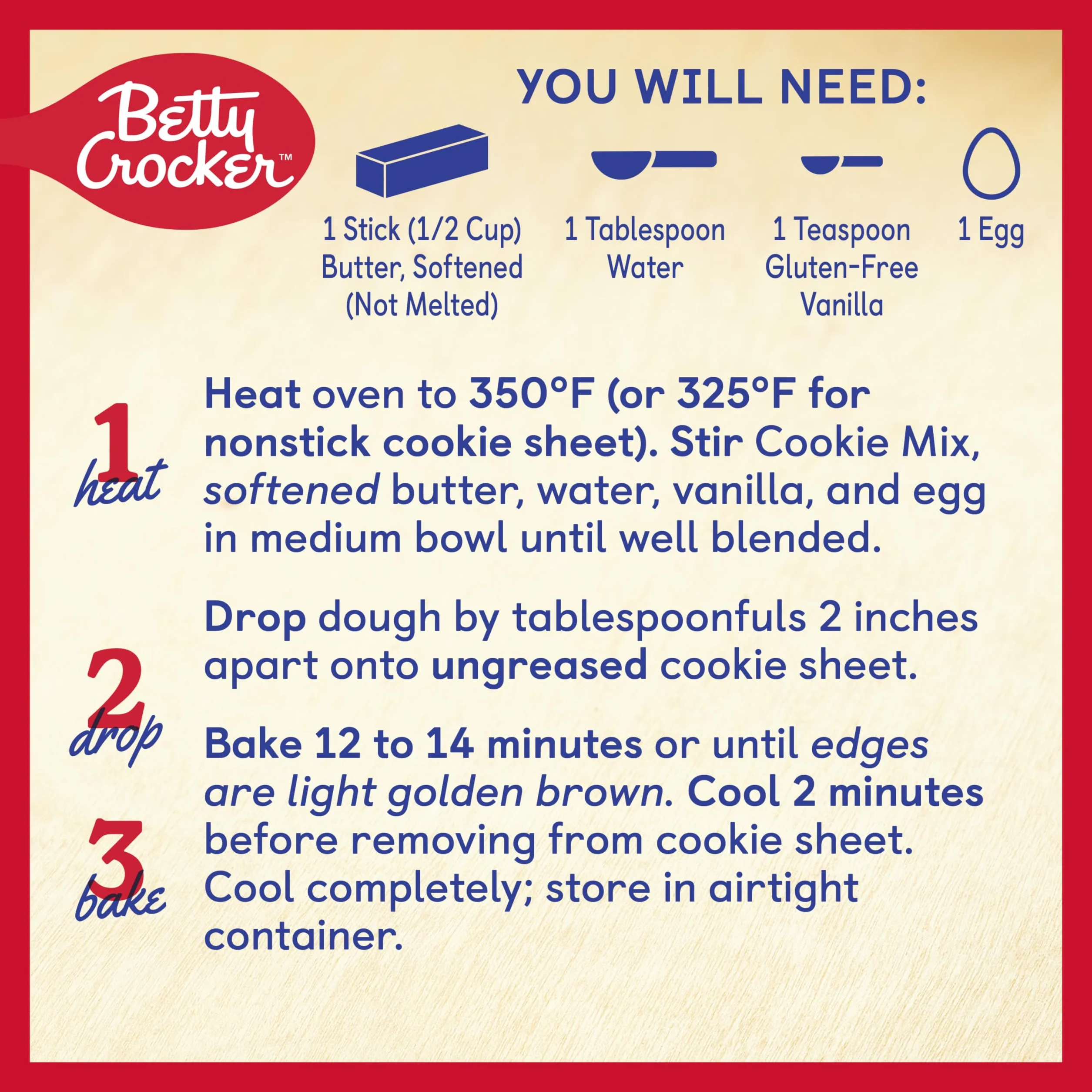 Betty Crocker Gluten Free Chocolate Chip Cookie Mix ñ 539 Gram Box