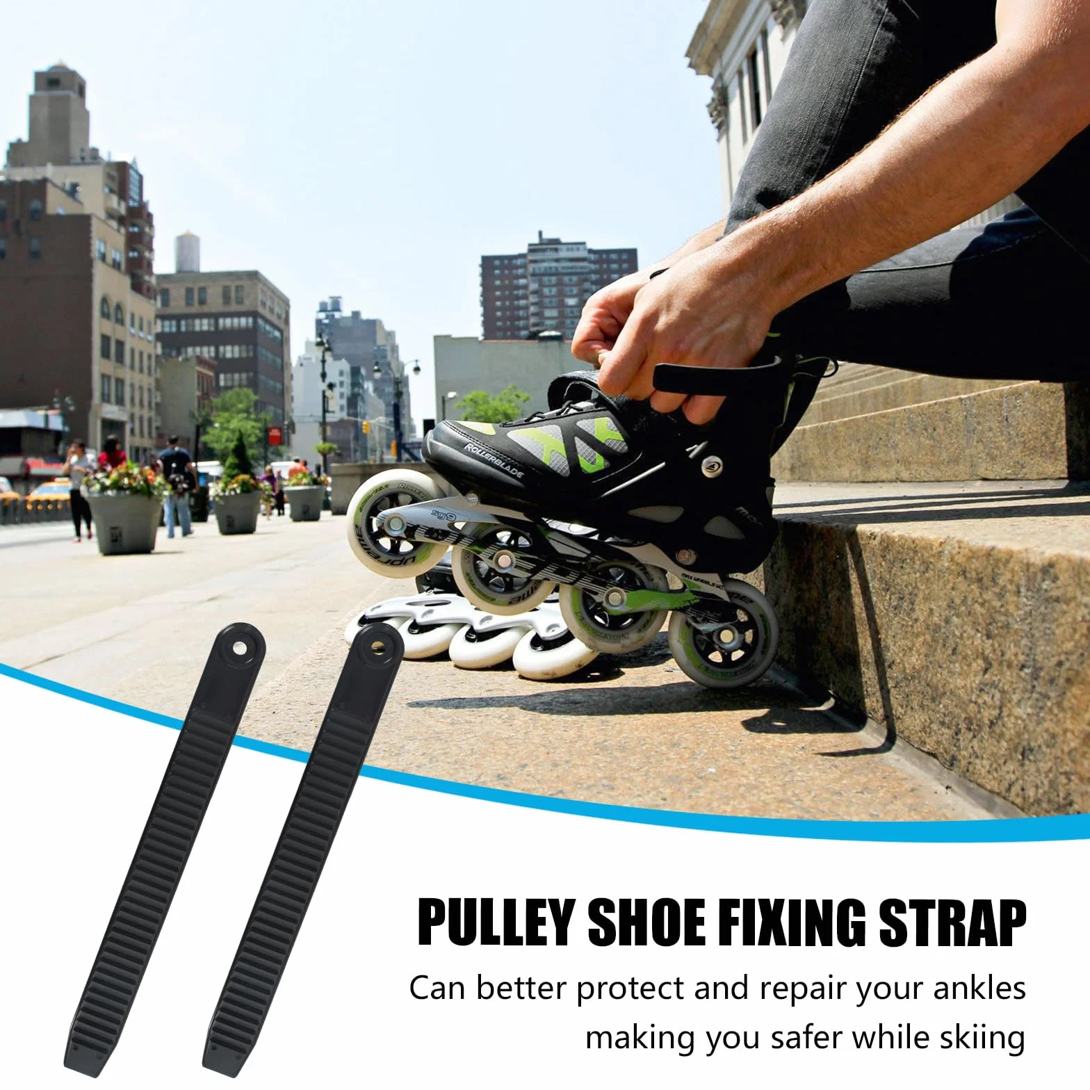 Correas de tobillo para snowboard de repuesto, 20 cm, negro